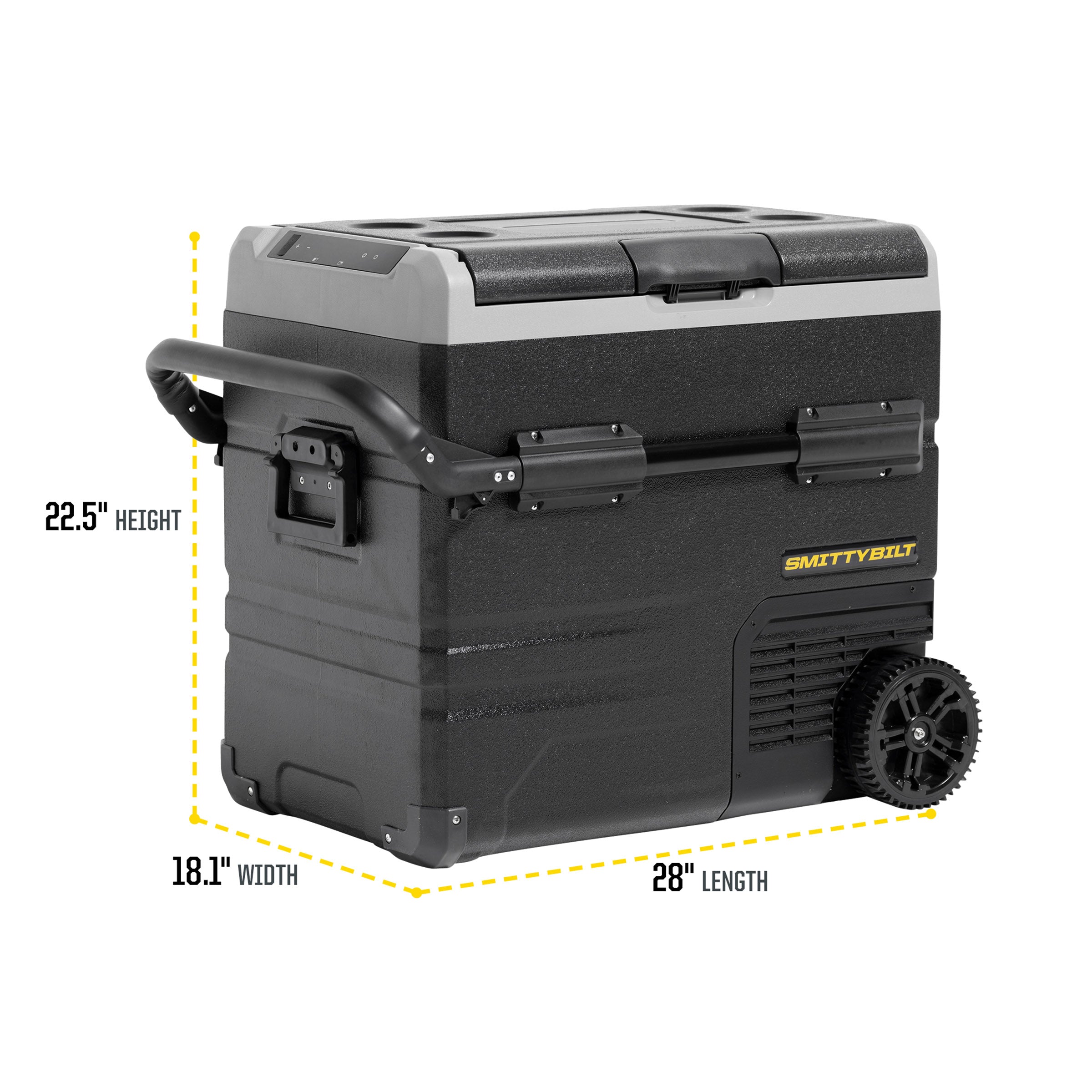 Waypoint 55L Fridge/Freezer Dual Zone Fridge Outside Dimensions 28 inch Long x 22.5 inch tall x 18.1 Inch Wide Smittybilt