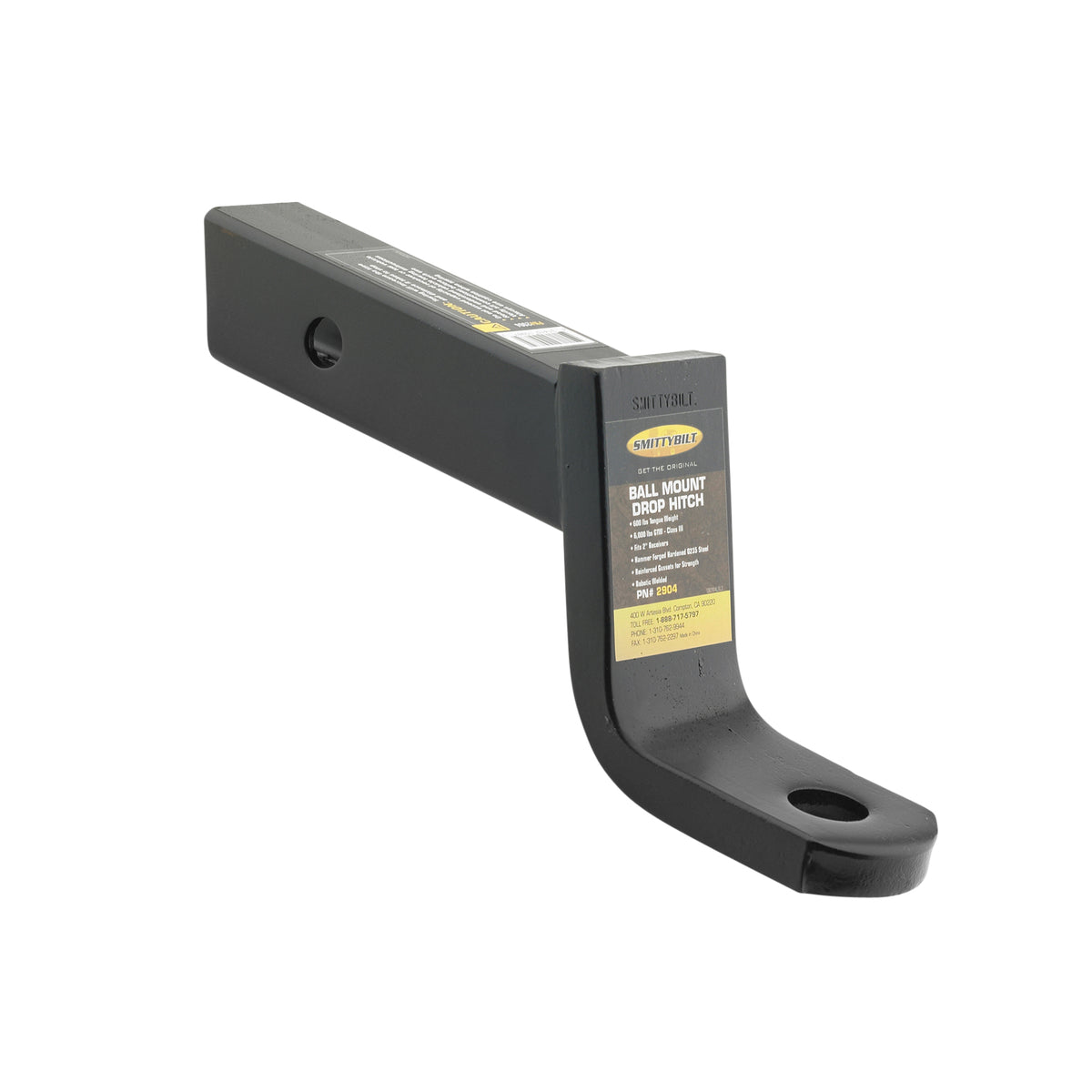 Trailer Hitch 4 Inch Drop Steel Class III Rated Up to 6,000LBS Gtw/ 600LBS Tongue Weight Smittybilt
