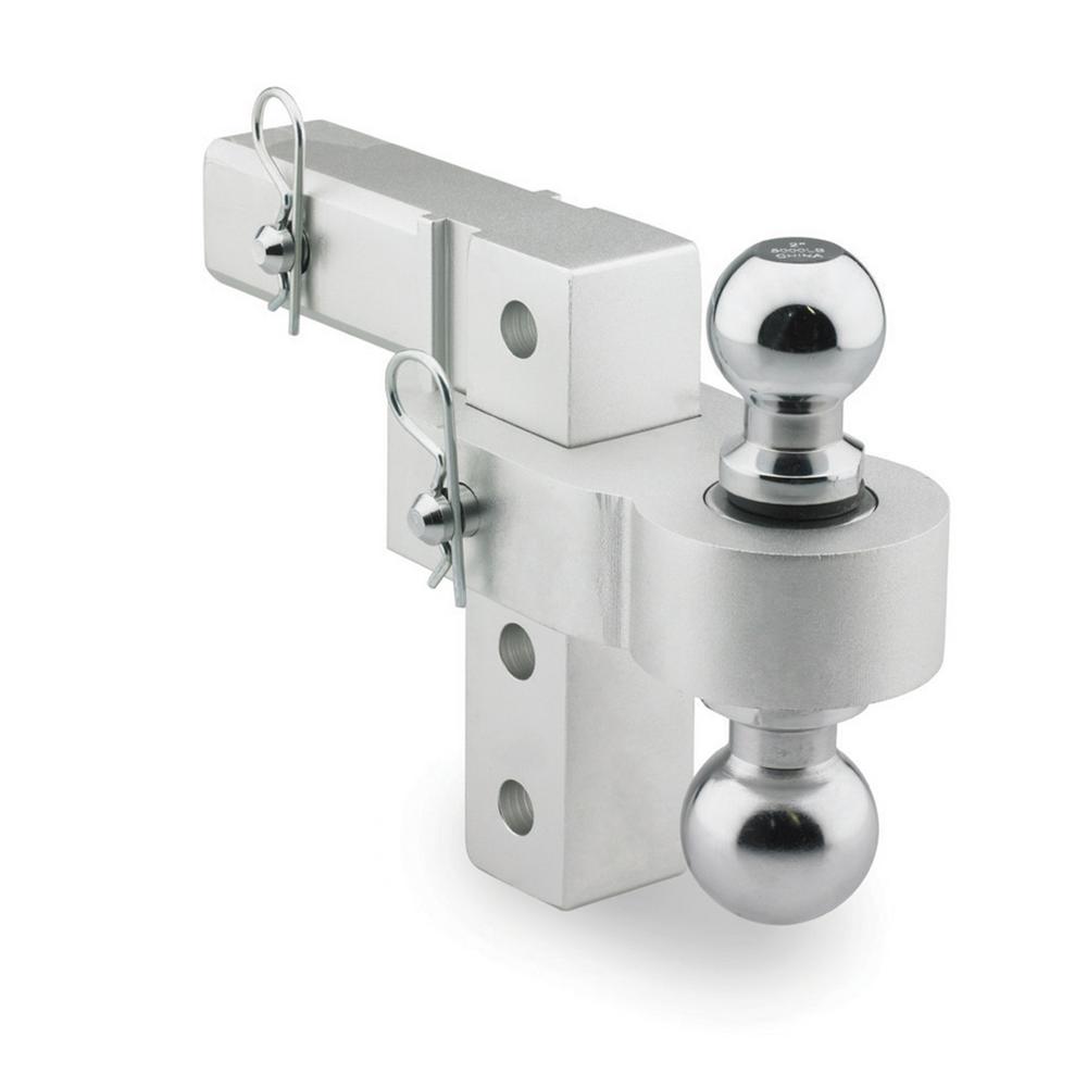 6 Inch Adjustable Aluminum Drop Hitch With Reversible 2 In And 1 7/8 Inch  Smittybilt