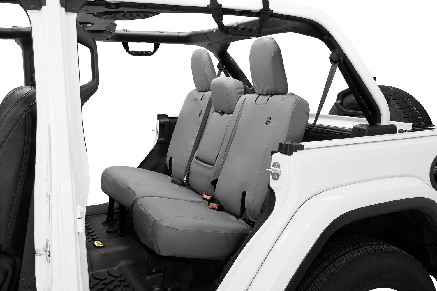 Jeep Wrangler Seat Covers For Jeep 2018-2023 Wrangler JL 4 Door Rear with Fold Down Arm Rest Premium Vinyl Fabric Charcoal Bestop