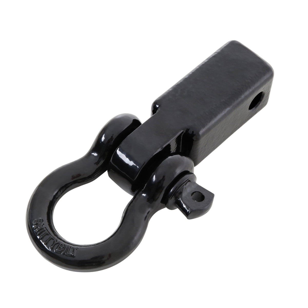 Receiver Hitch D Ring 3/4 Inch 475 Ton Rating Fits 2 Inch Receiver Black  Smittybilt