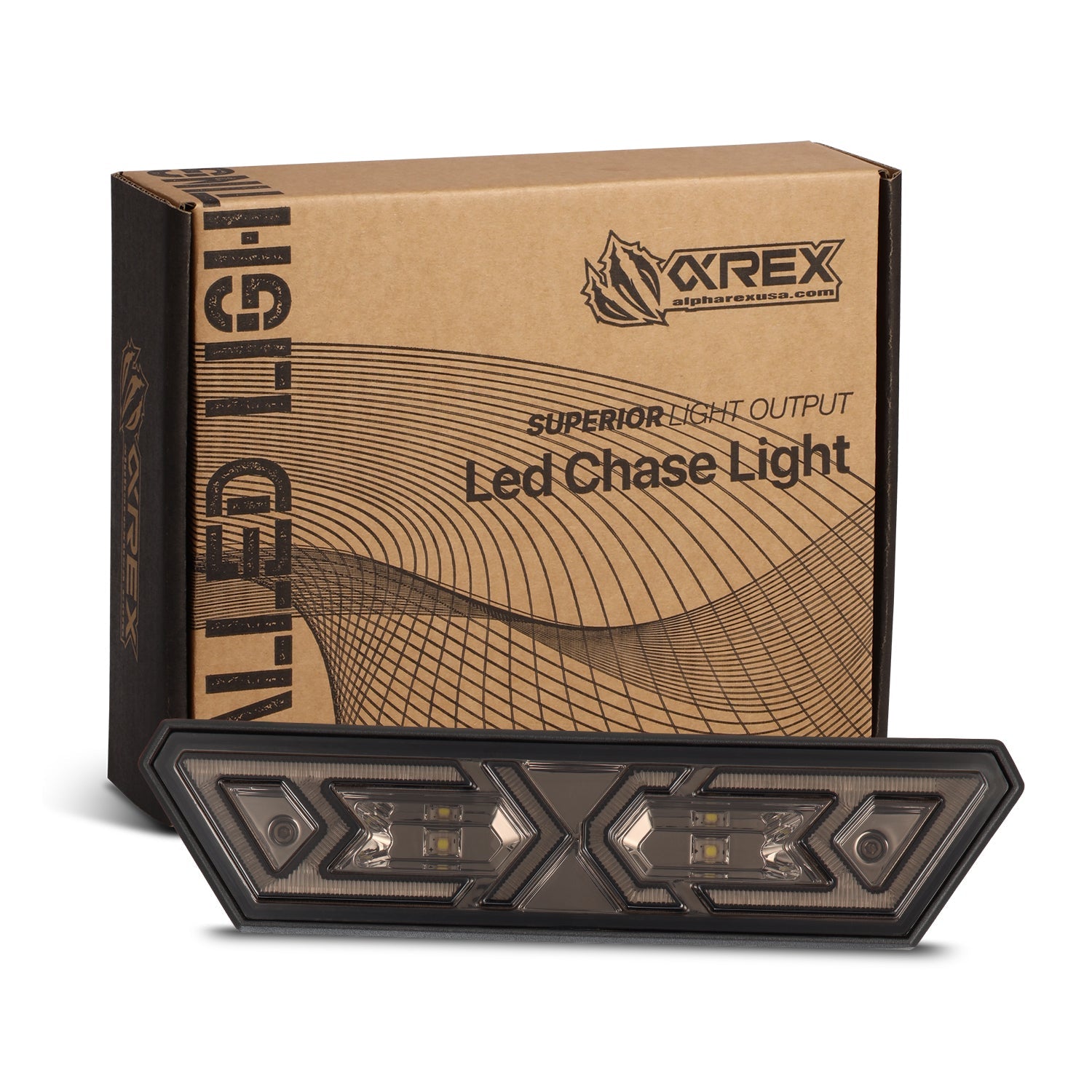 AlphaRex Arrow-X Multi-functional Off-Road Chase Light - Black Smoke - Apollo Off-Road