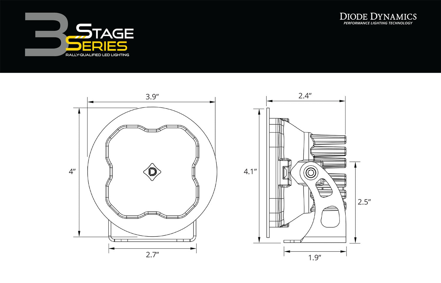 Diode Dynamics SS3 Pro ABL White SAE Fog Round - No Brackets (pair)