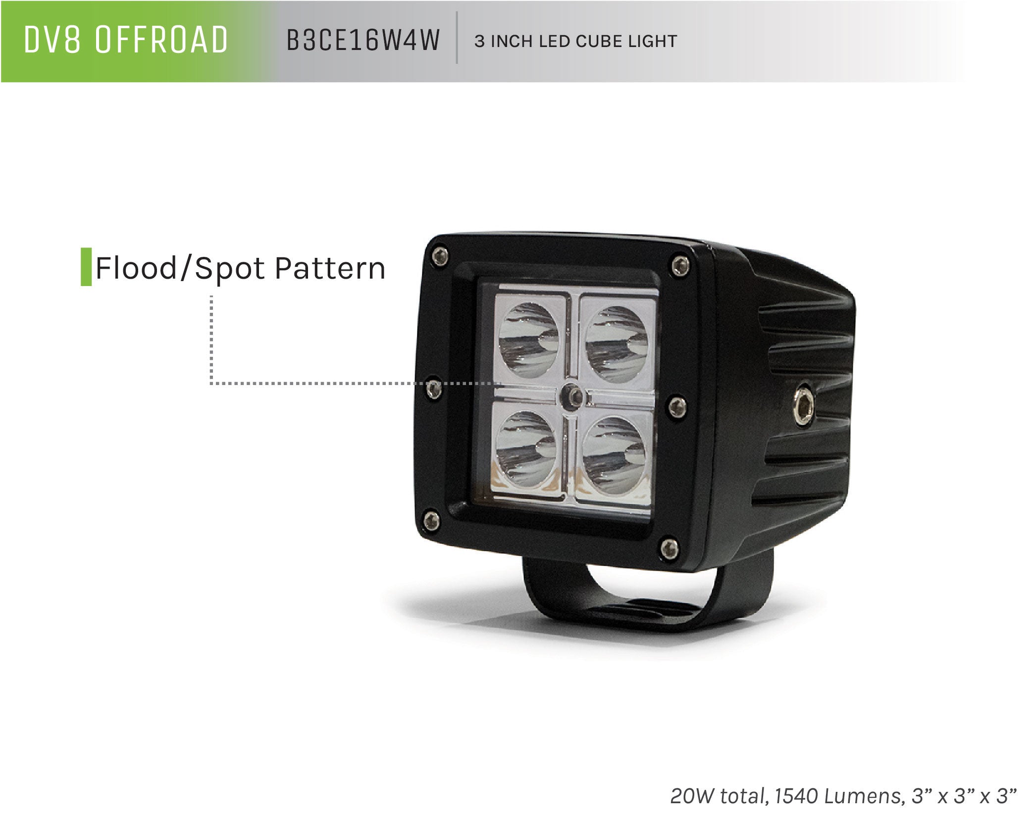 3 in. LED Cube Light - Apollo Off-Road