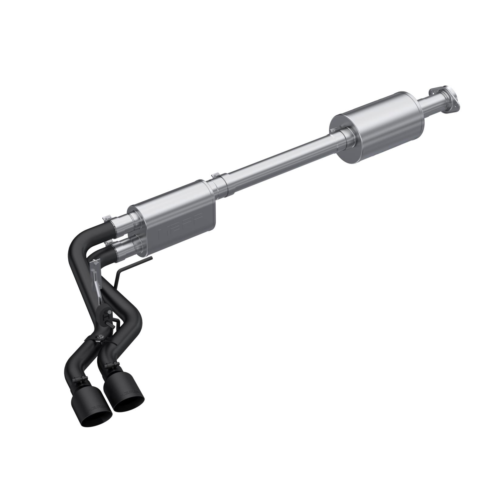 3 inch Cat-Back 2.5 inch Dual Pre-Axle (Street Profile) 21-UP F-150 Black Coated - Apollo Off-Road