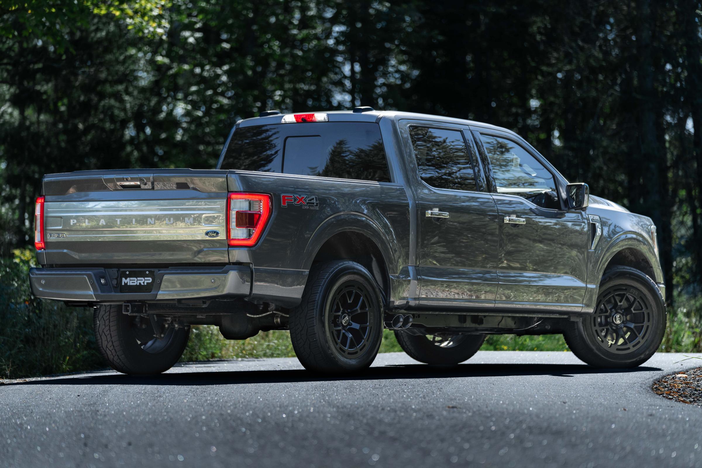 3 inch Cat-Back 2.5 inch Dual Pre-Axle (Street Profile) 21-UP F-150 Black Coated - Apollo Off-Road