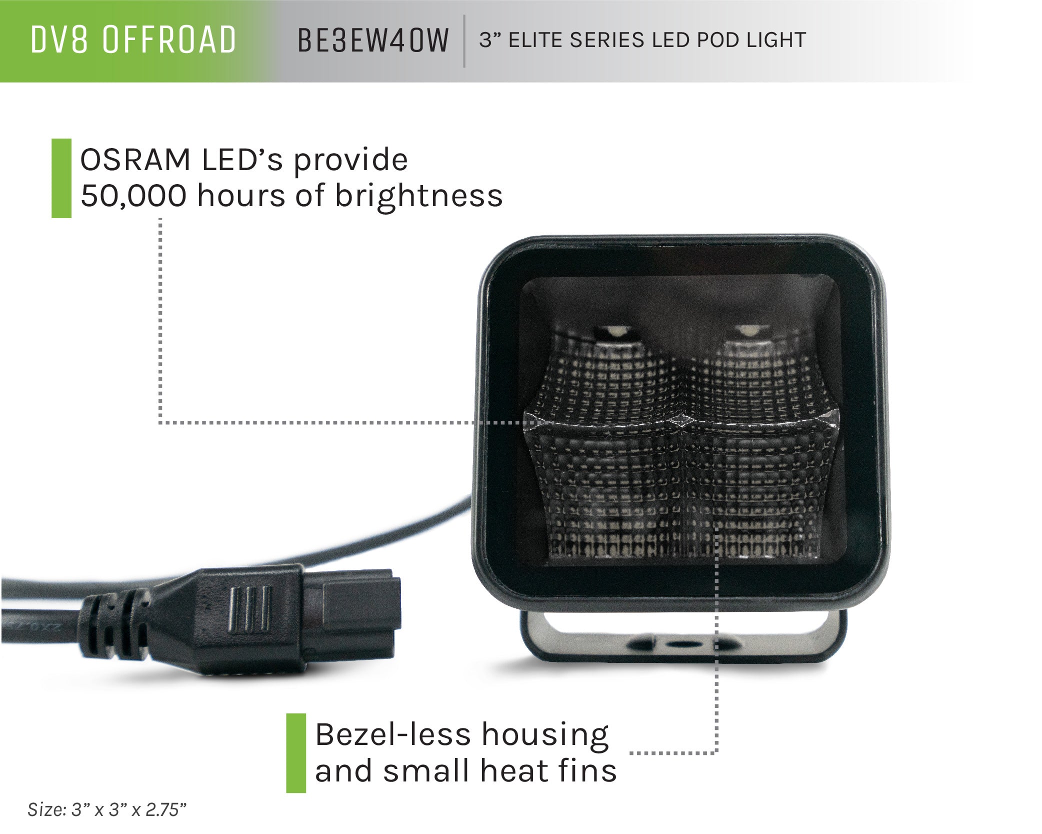 3-inch Elite Series LED Pod Light - Apollo Off-Road