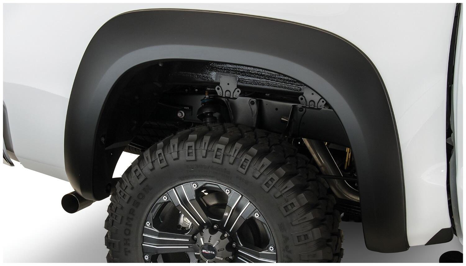 Black Extendafender Style Smooth Finish Rear Fender Flares For 2007-2013 Toyota Tundra Bushwacker
