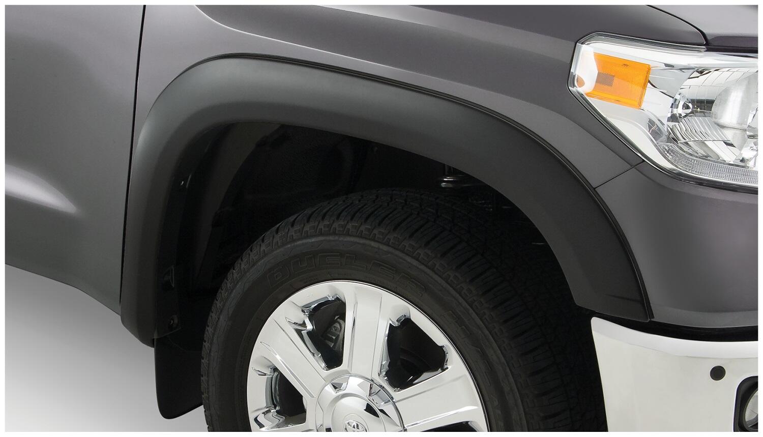 Black OE Style Smooth Finish Front Fender Flares For 2014-2021 Toyota Tundra Bushwacker
