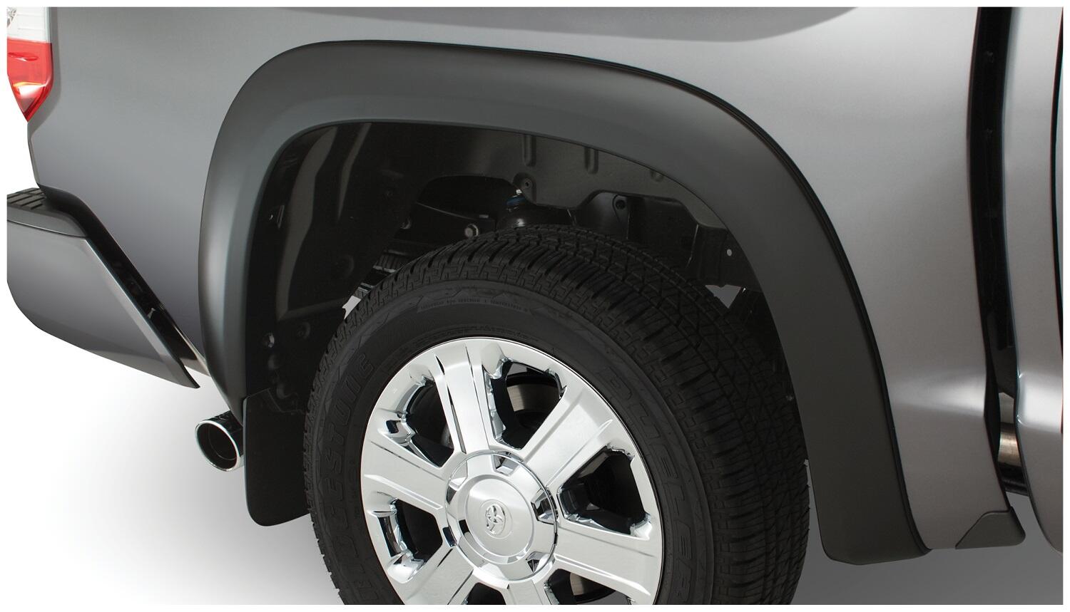 Black OE Style Smooth Finish Rear Fender Flares For 2014-2021 Toyota Tundra Bushwacker