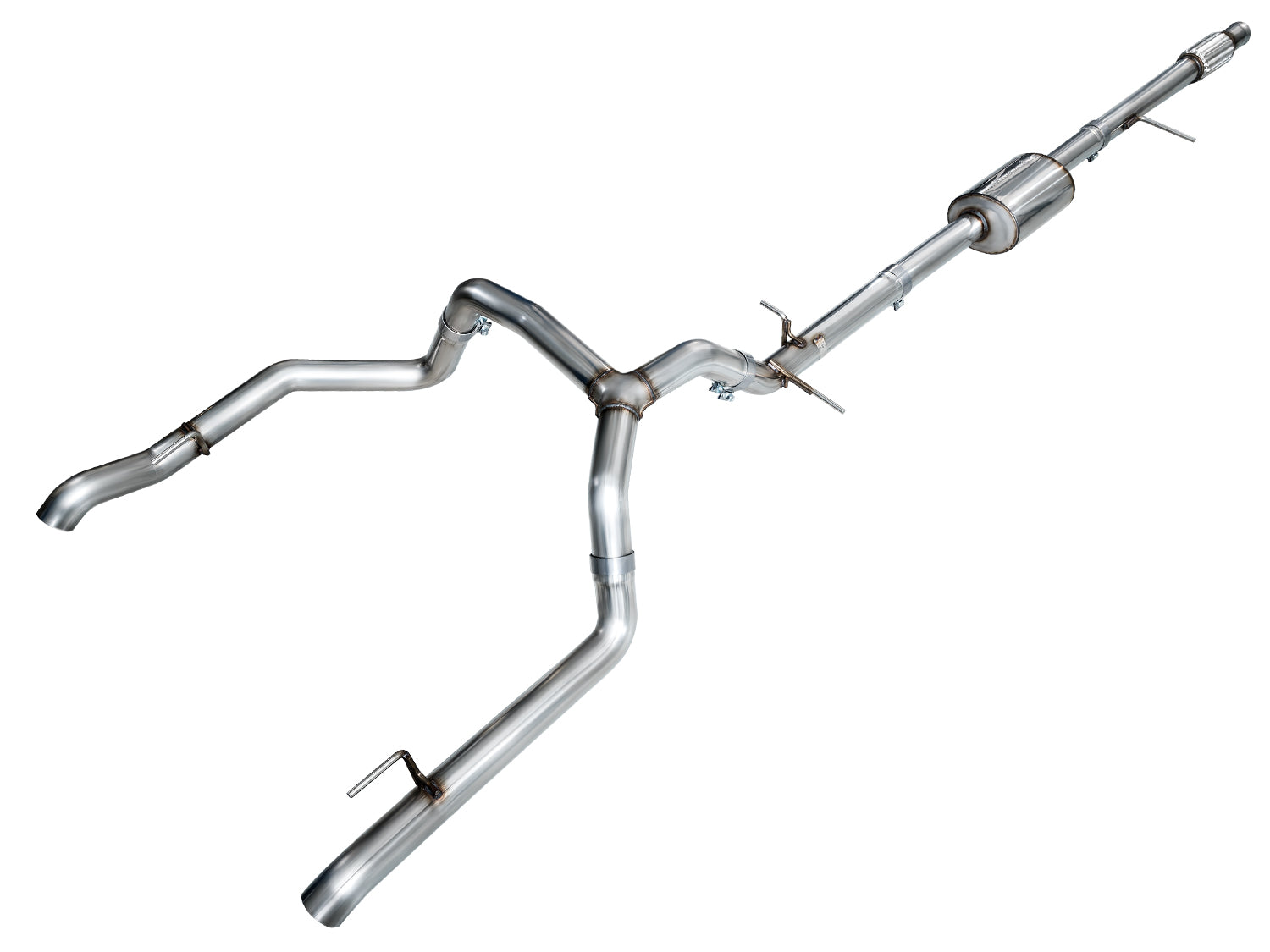 AWE 0FG Catback Split Rear Exit Exhaust for 4th Gen Silverado/Sierra 1500 5.3L (With Bumper Cutouts) - OE Tips