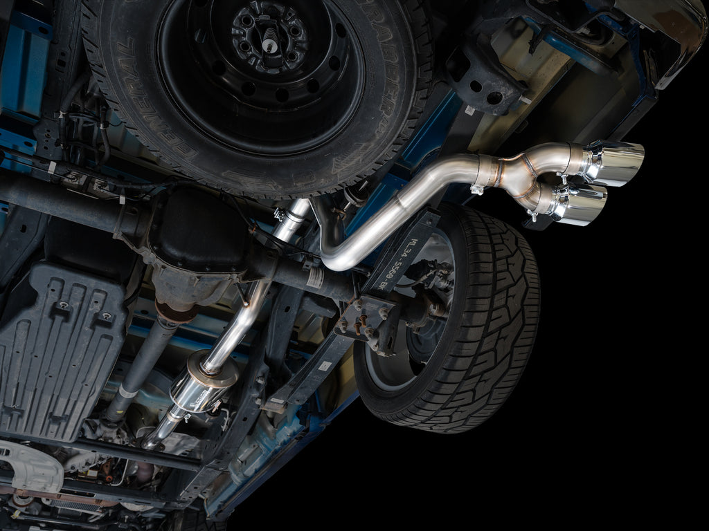 AWE 0FG Dual Side Exit Exhaust for Ford F-150 Regular Cab - 4.5" Chrome Silver Tips