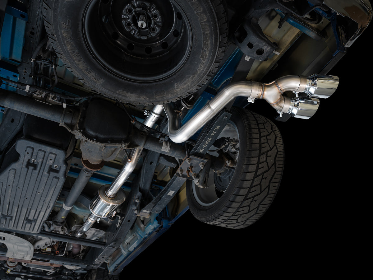AWE 0FG Dual Side Exit Exhaust for Ford F-150 Regular Cab - 4.5" Chrome Silver Tips