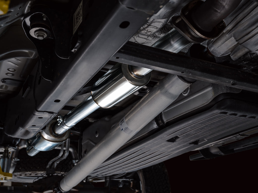 AWE 0FG Resonated Catback for '21+ Ford F-150 Tremor (With Bumper Cutouts) - Chrome Silver Tips