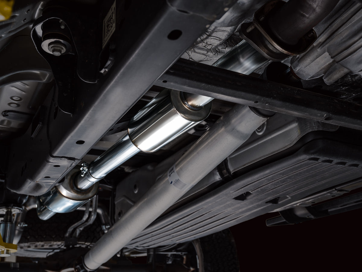 AWE 0FG Resonated Catback for '21+ Ford F-150 Tremor (With Bumper Cutouts) - Chrome Silver Tips