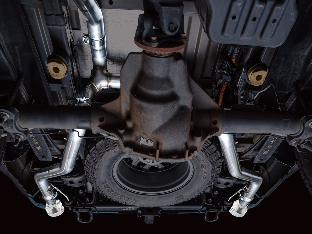 AWE 0FG Resonated Catback for '21+ Ford F-150 Tremor (With Bumper Cutouts) - Chrome Silver Tips