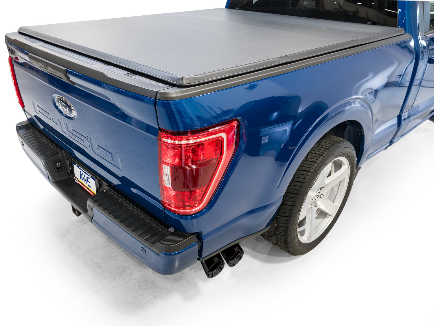 AWE 0FG Dual Side Exit Exhaust for Ford F-150 Regular Cab - 4.5" Diamond Black Tips