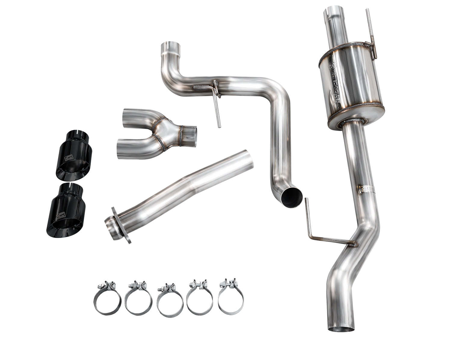 AWE 0FG Dual Side Exit Exhaust for Ford F-150 Regular Cab - 4.5" Diamond Black Tips