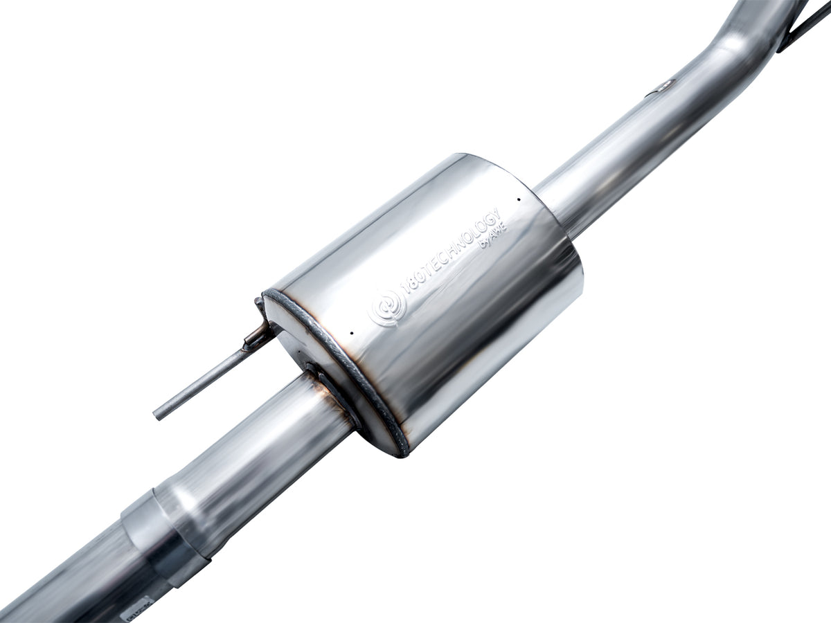 AWE 0FG Non-Resonated Catback for '21+ Ford F-150 Tremor (With Bumper Cutouts) - Chrome Silver Tips