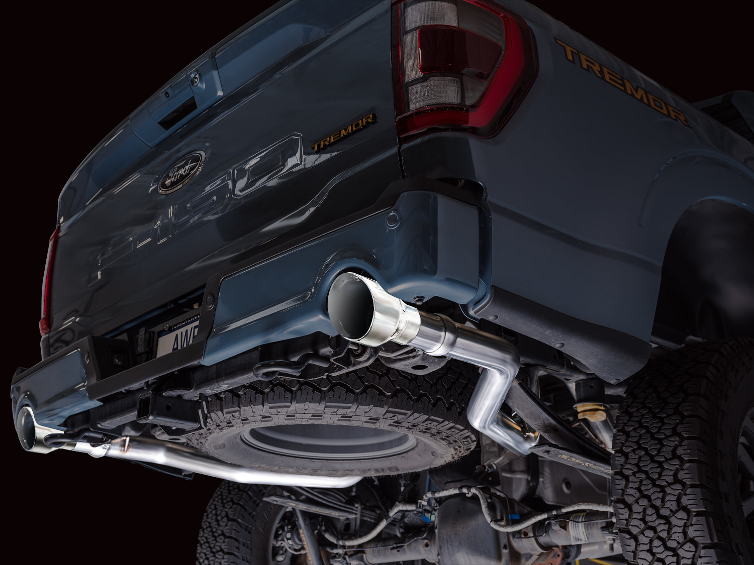 AWE 0FG Non-Resonated Catback for '21+ Ford F-150 Tremor (With Bumper Cutouts) - Chrome Silver Tips