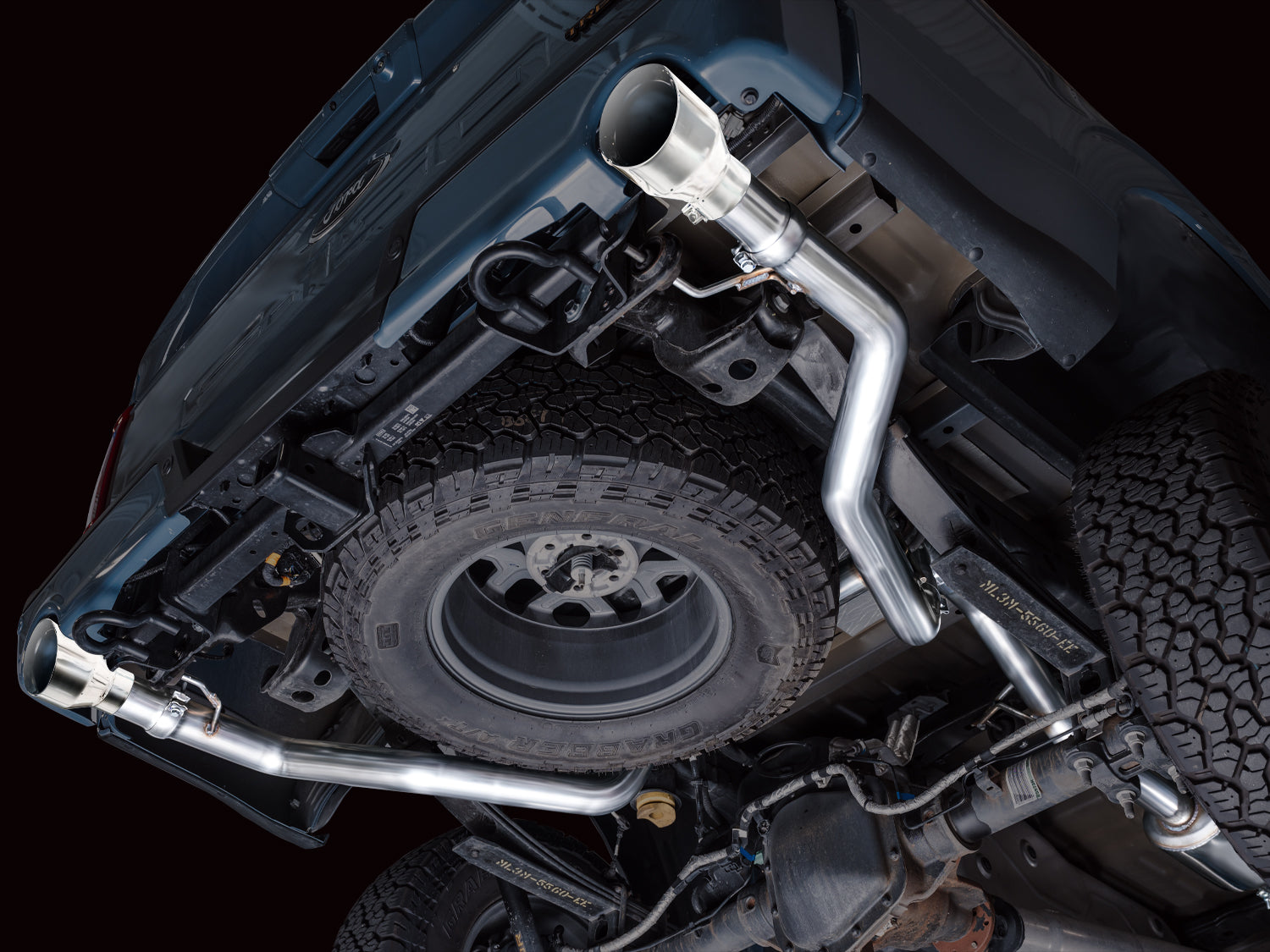 AWE 0FG Non-Resonated Catback for '21+ Ford F-150 Tremor (With Bumper Cutouts) - Chrome Silver Tips