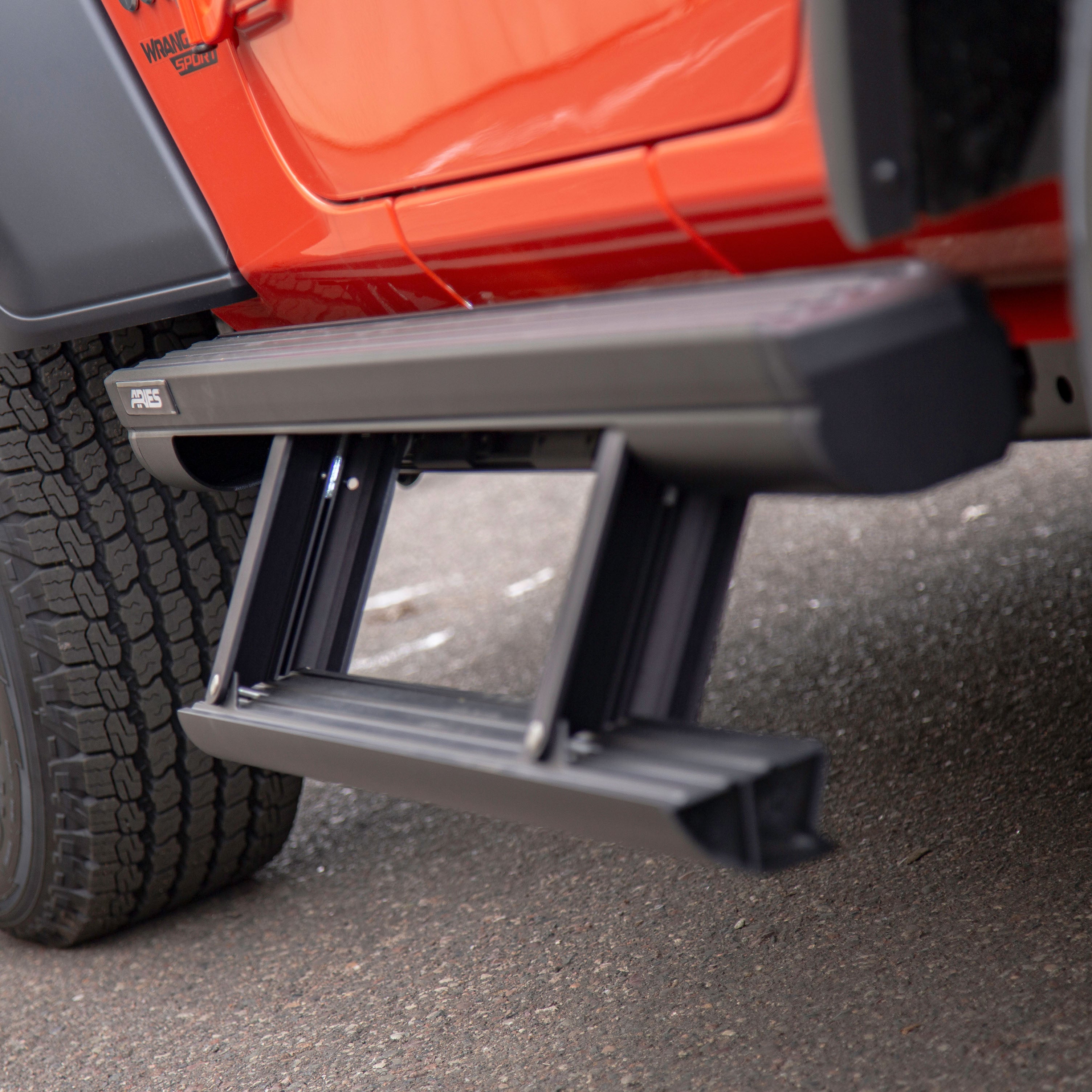 ARIES ActionTrac 48.75" Powered Running Boards, 2018-2026 Jeep Wrangler