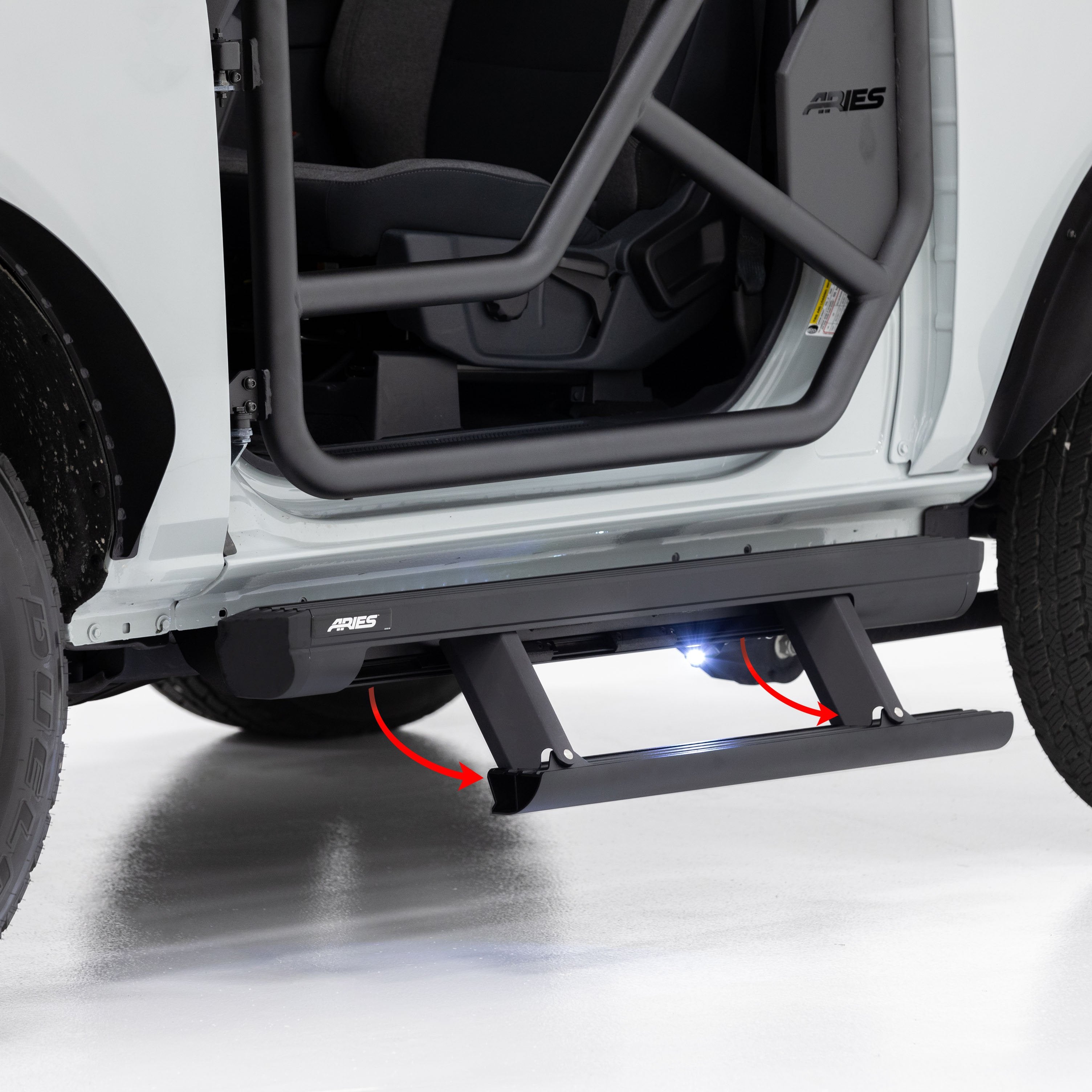 ARIES ActionTrac 48.75" Powered Running Boards, 2021-2026 Ford Bronco