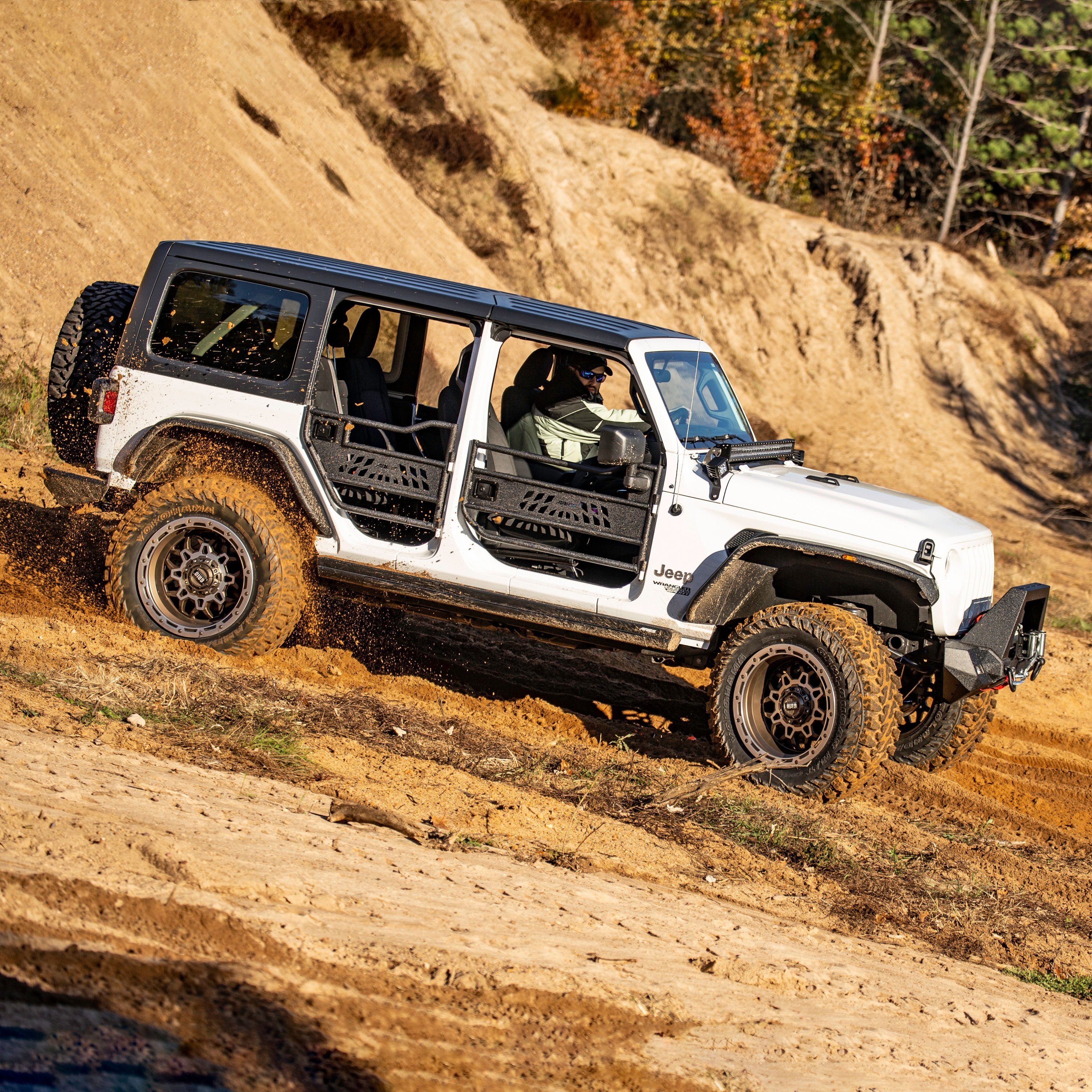 ARIES ActionTrac 69.6" Powered Running Boards, 2018-2026 Jeep Wrangler