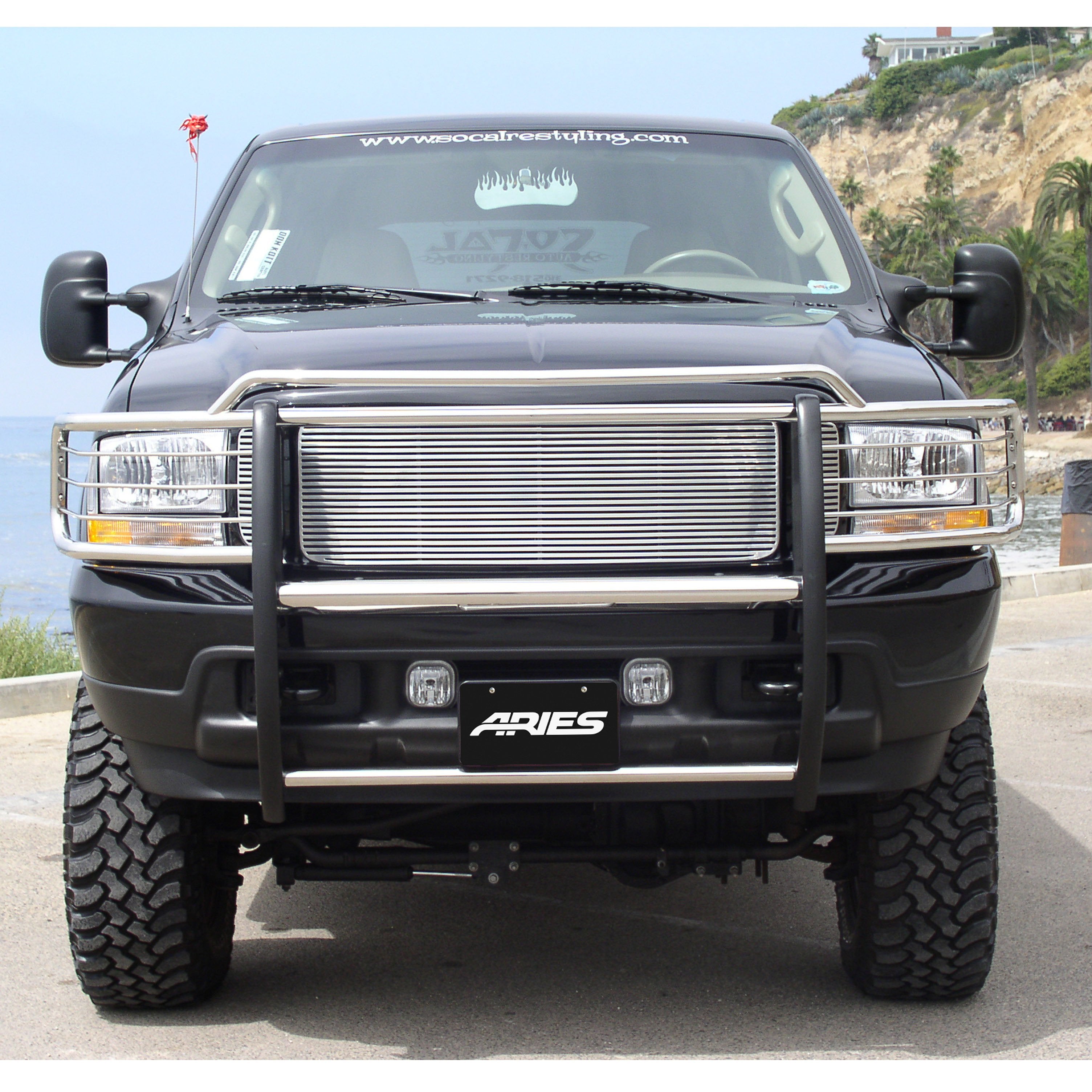 ARIES Polished Stainless Grille Guard, 1999-2004 Ford F-250/F-350 Super Duty