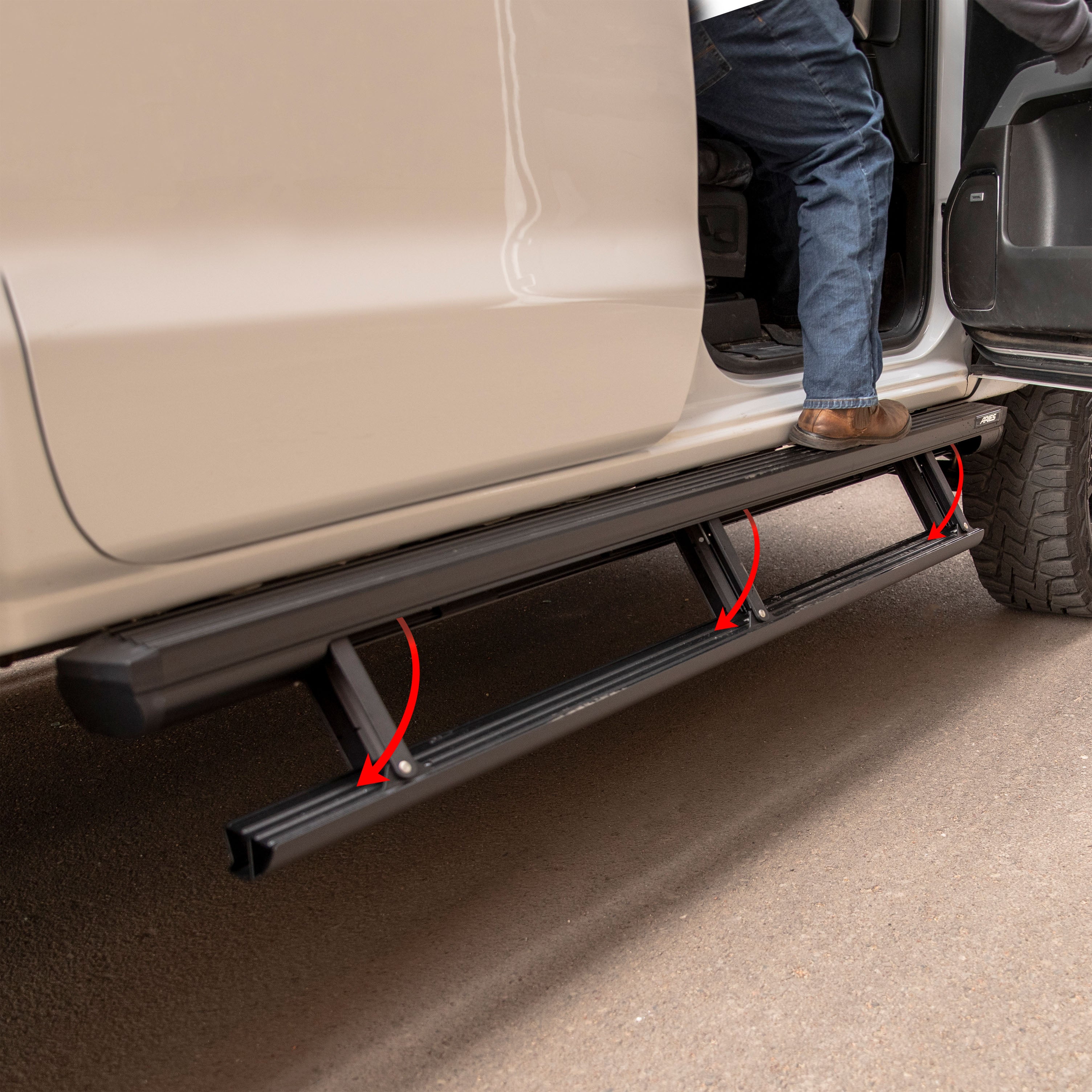 ARIES ActionTrac 83.6" Powered Running Boards, 2023-2026 Chevy Colorado, 2023-2026 GMC Canyon