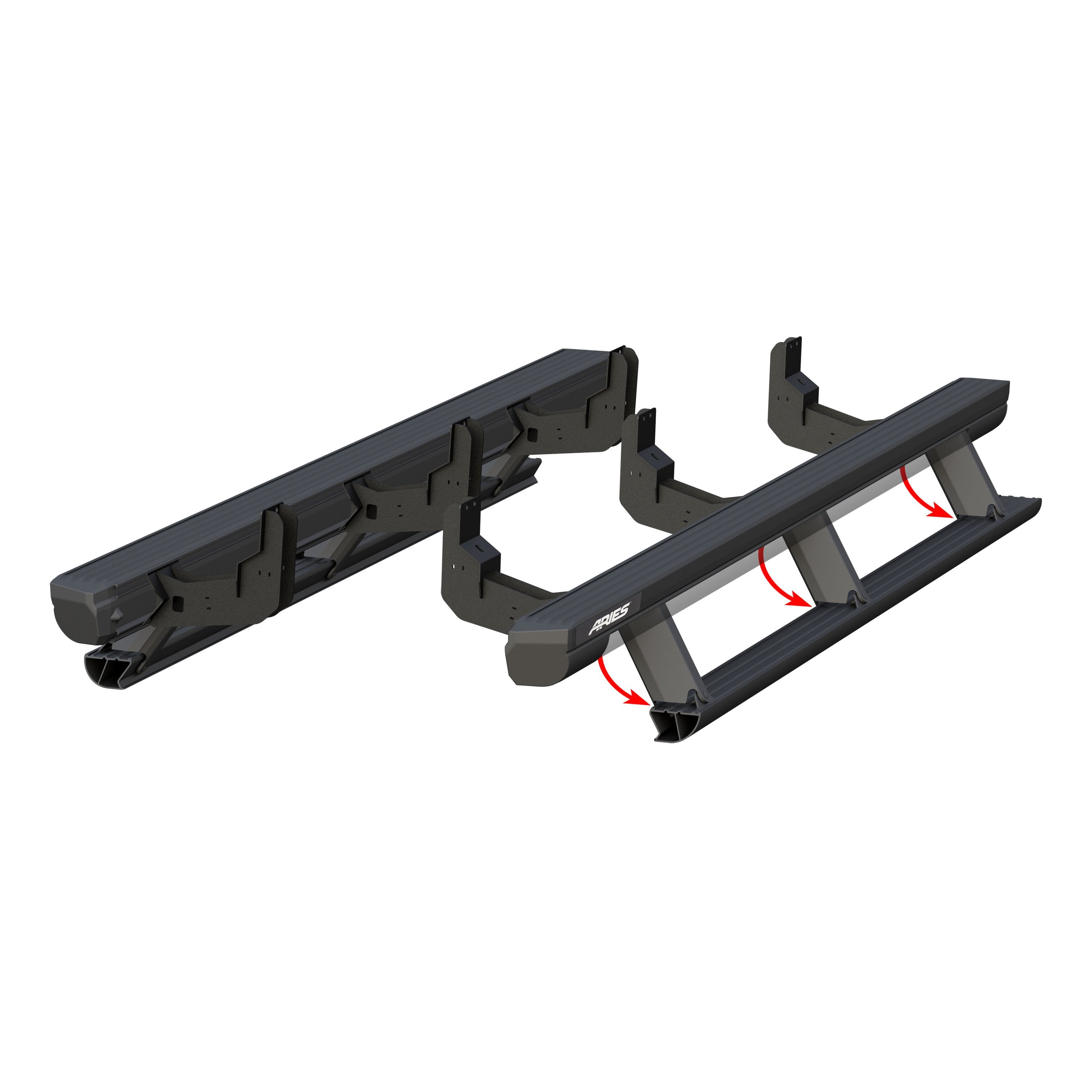 ARIES ActionTrac 87.6" Powered Running Boards, 2016-2024 Nissan TITAN/TITAN XD