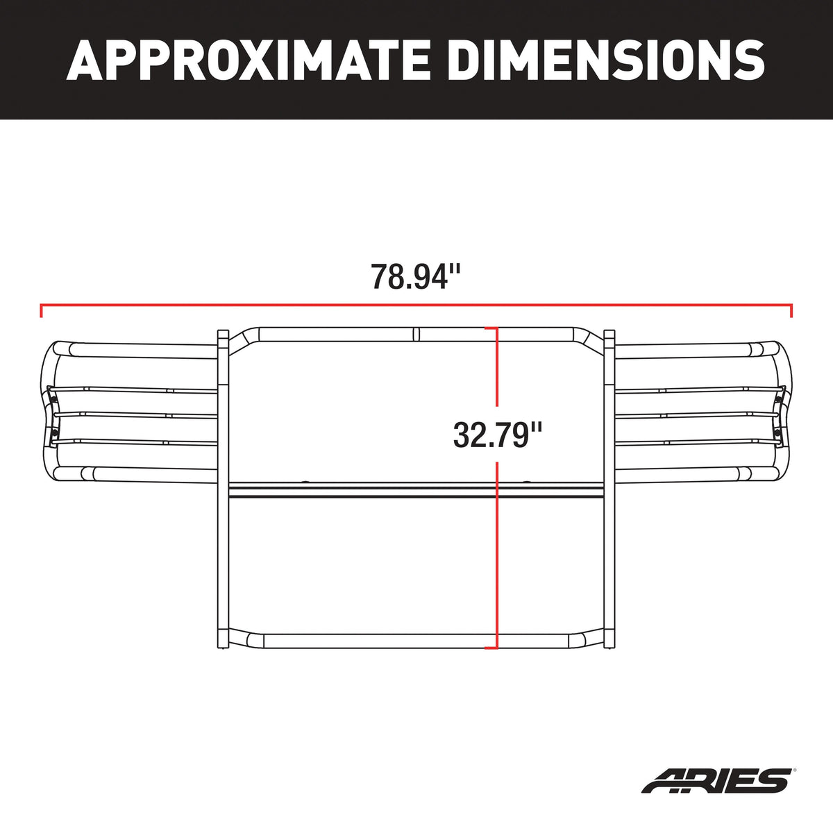 ARIES Black Steel Grille Guard, 2008-2010 Ford F-250/F-350/F-450/F-550 Super Duty