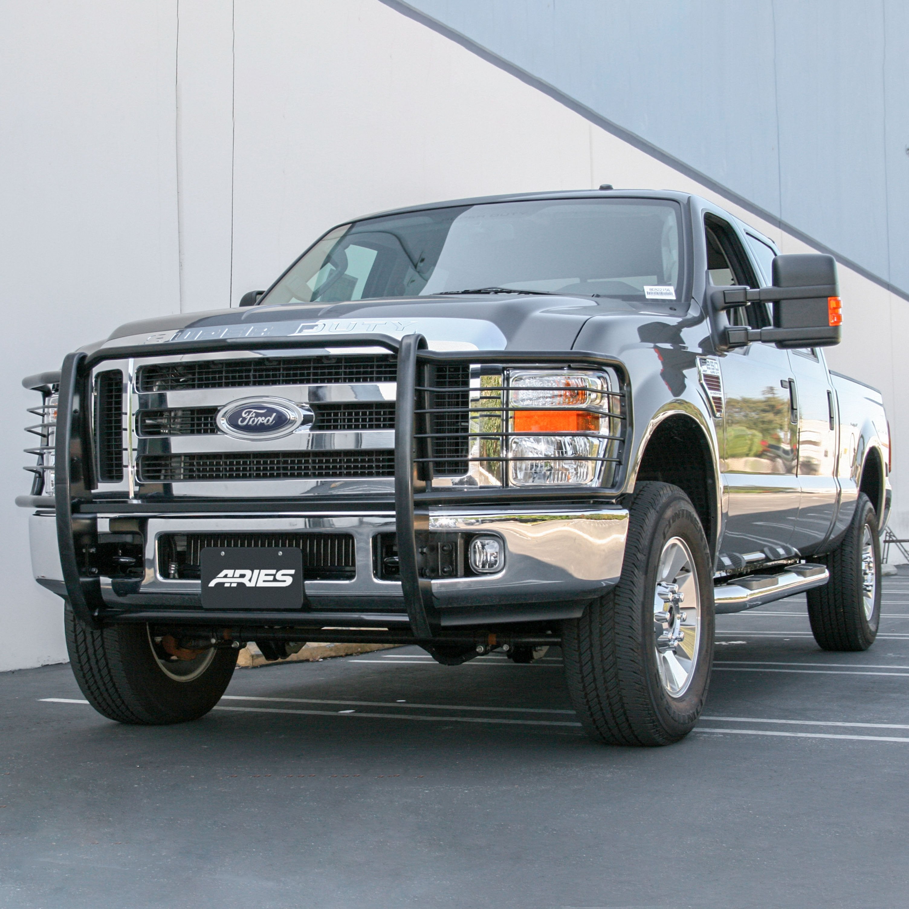 ARIES Black Steel Grille Guard, 2008-2010 Ford F-250/F-350/F-450/F-550 Super Duty