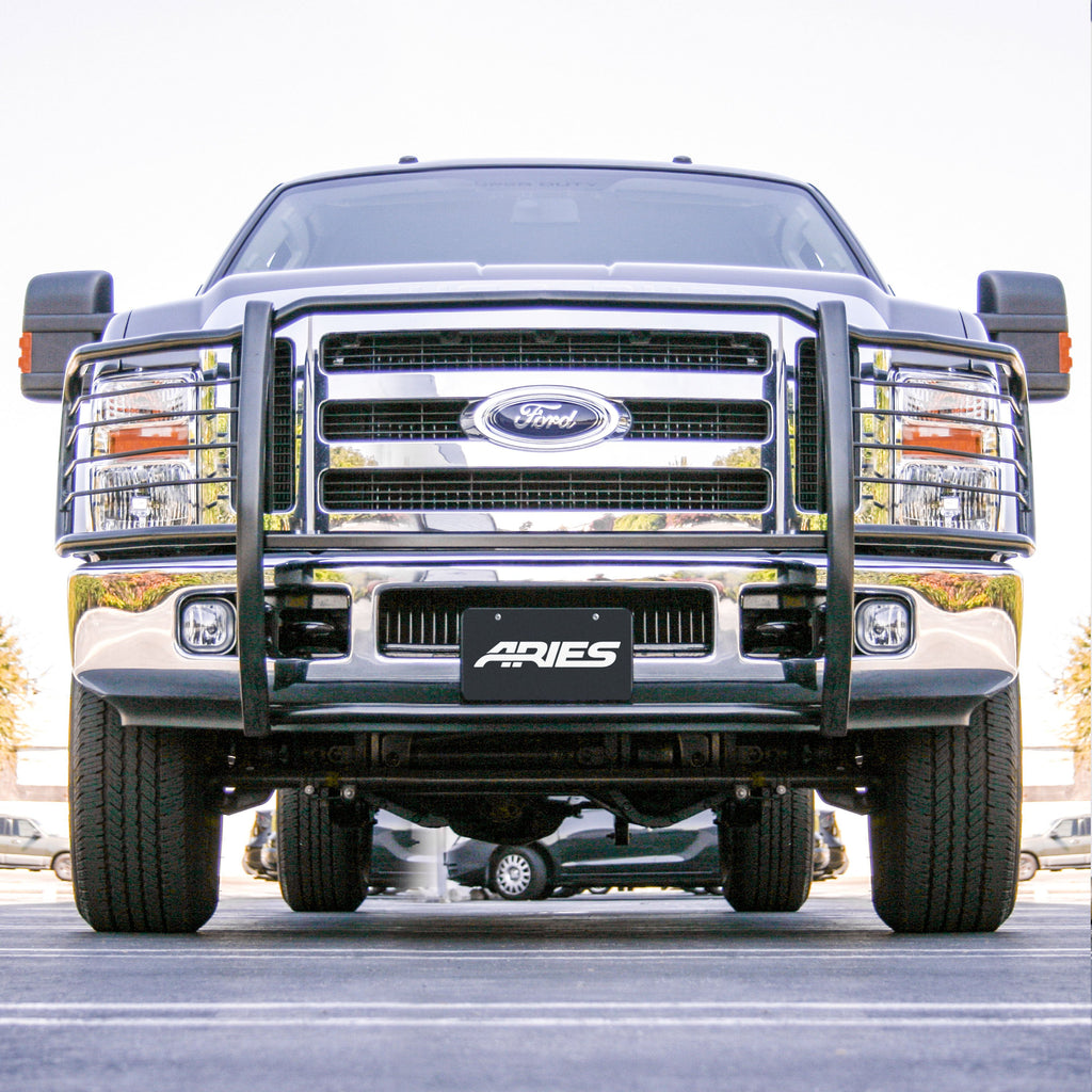 ARIES Black Steel Grille Guard, 2008-2010 Ford F-250/F-350/F-450/F-550 Super Duty