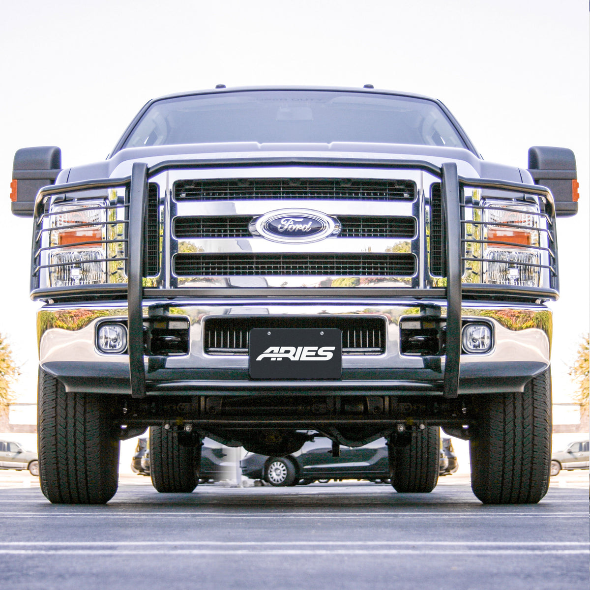 ARIES Black Steel Grille Guard, 2008-2010 Ford F-250/F-350/F-450/F-550 Super Duty
