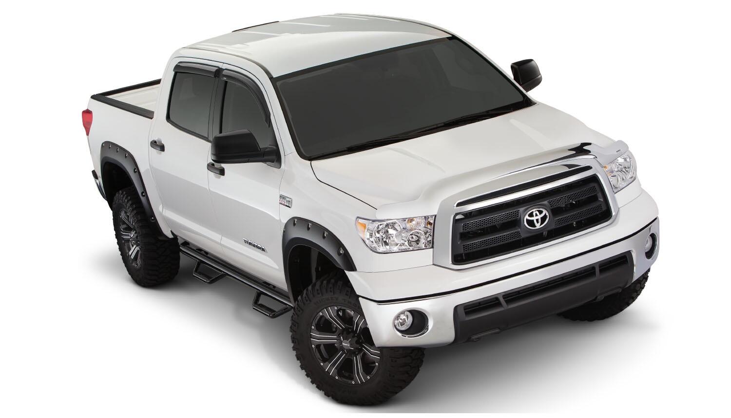 Black Pocket/Rivet Style Smooth Finish 4-Piece Fender Flare Set For 2007-2013 Toyota Tundra Bushwacker