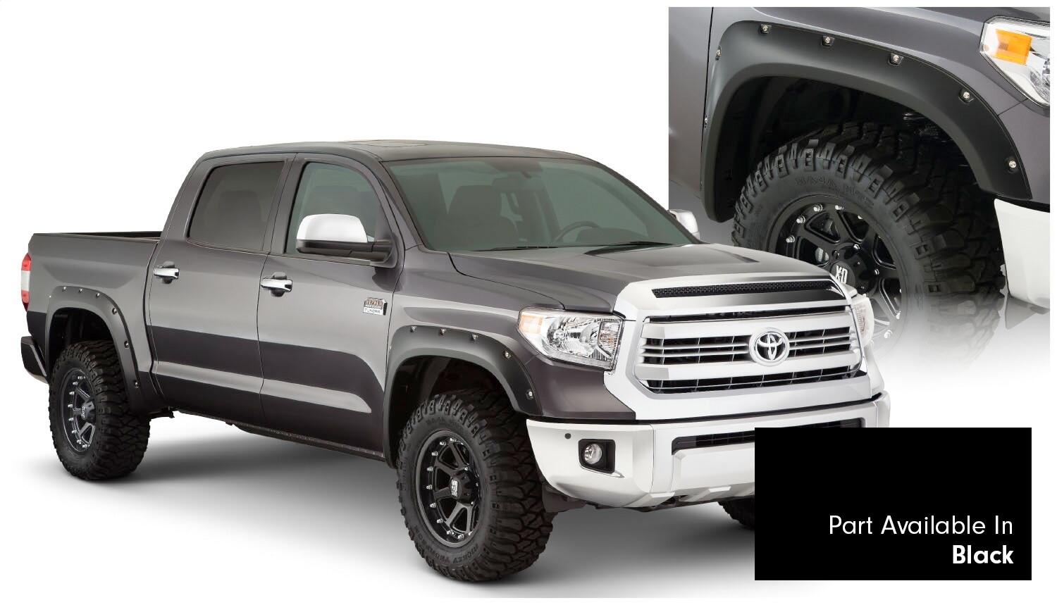 Pocket/Rivet Style Color Matched Black 4-Piece Fender Flare Set For 2016-2018 Toyota Tundra Bushwacker