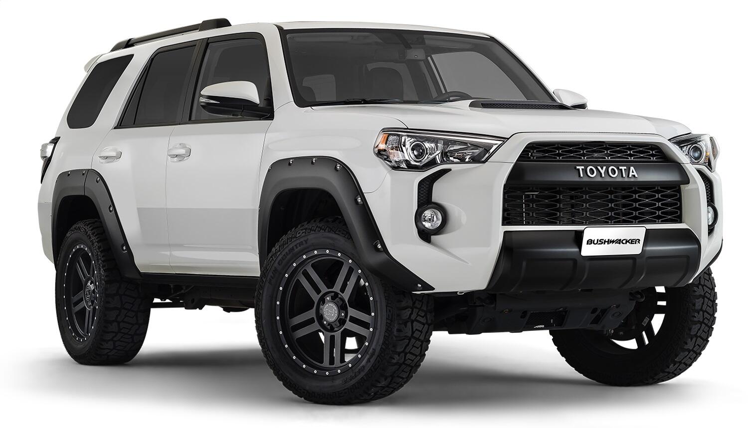 Black Pocket/Rivet Style Smooth Finish 4-Piece Fender Flare Set For 2014-2022 Toyota 4Runner (Excludes Limited) Bushwacker