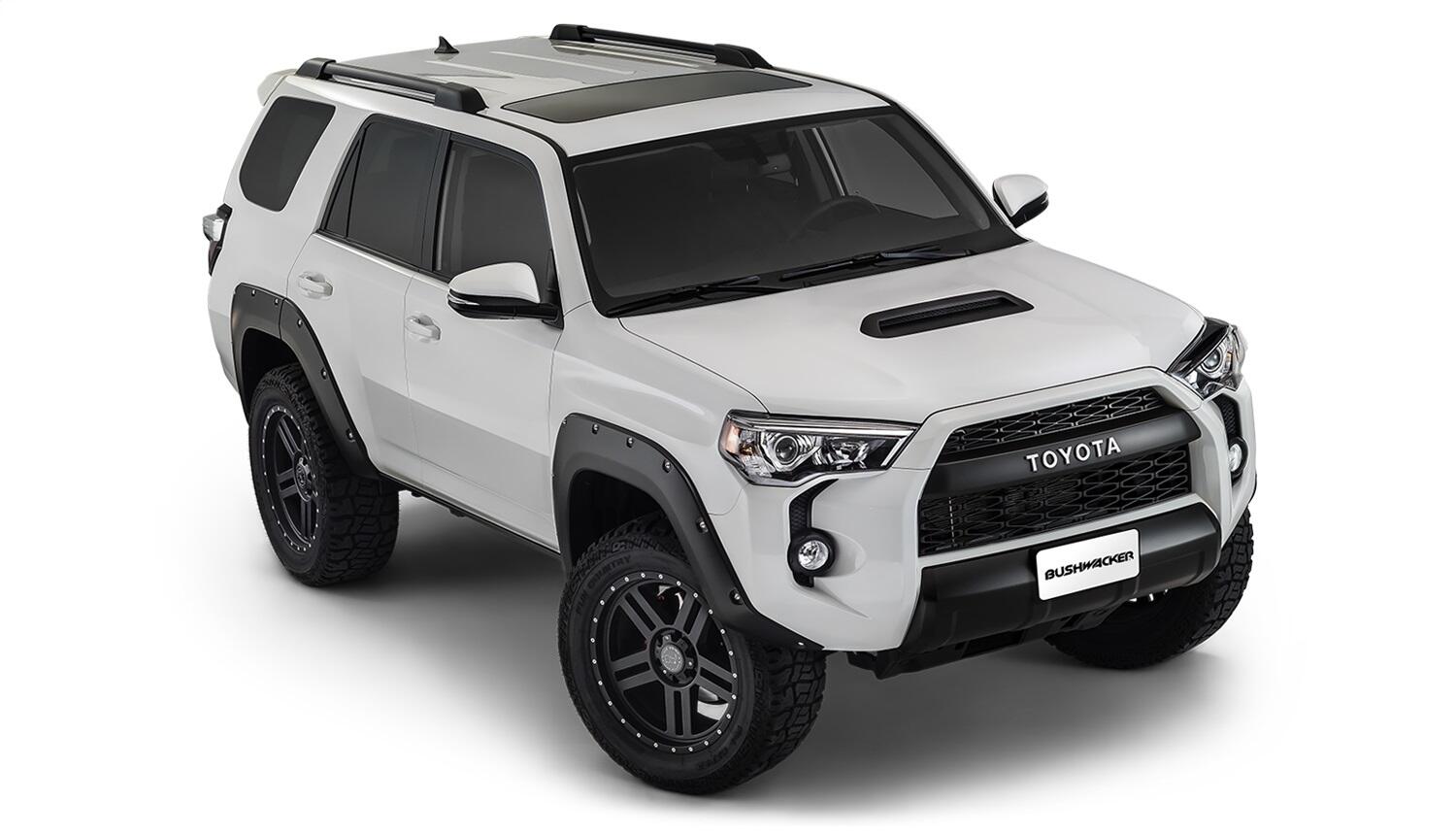 Black Pocket/Rivet Style Smooth Finish 4-Piece Fender Flare Set For 2014-2022 Toyota 4Runner (Excludes Limited) Bushwacker