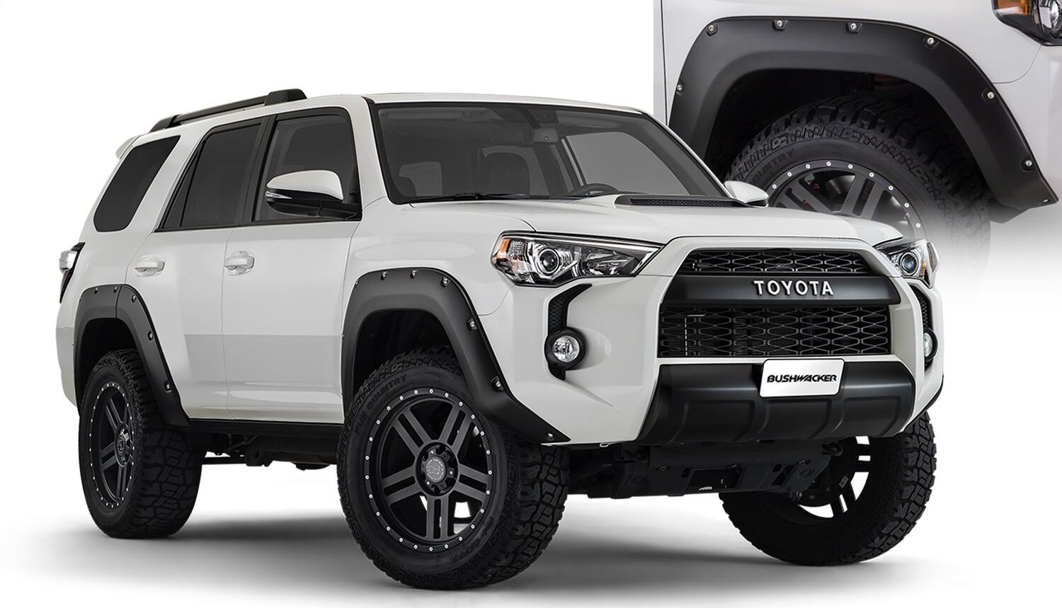 Black Pocket/Rivet Style Smooth Finish 4-Piece Fender Flare Set For 22-26 Toyota Tundra Bushwacker