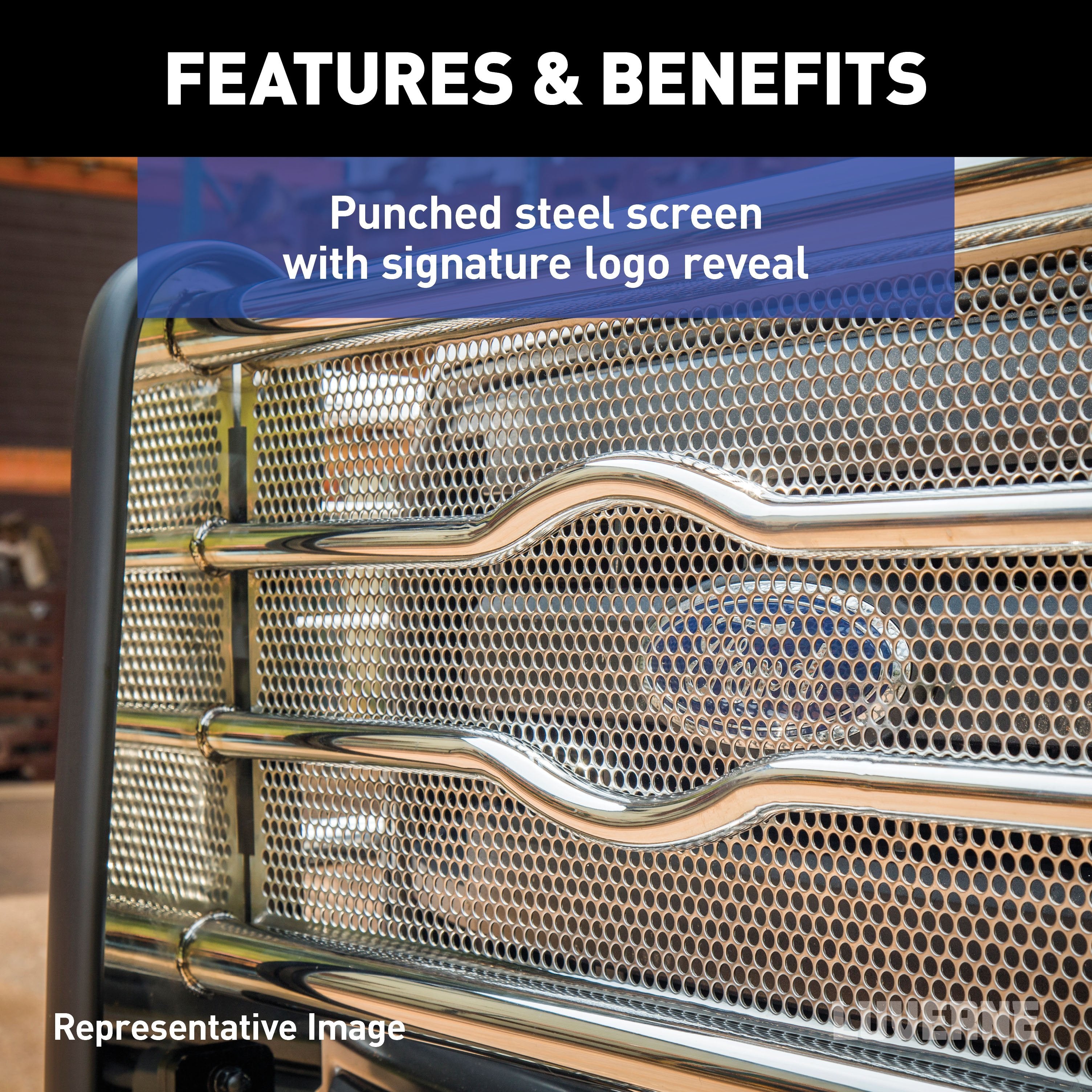 LUVERNE Prowler Max Polished Stainless Grille Guard, 2011-2016 Ford F-250/F-350/F-450 Super Duty