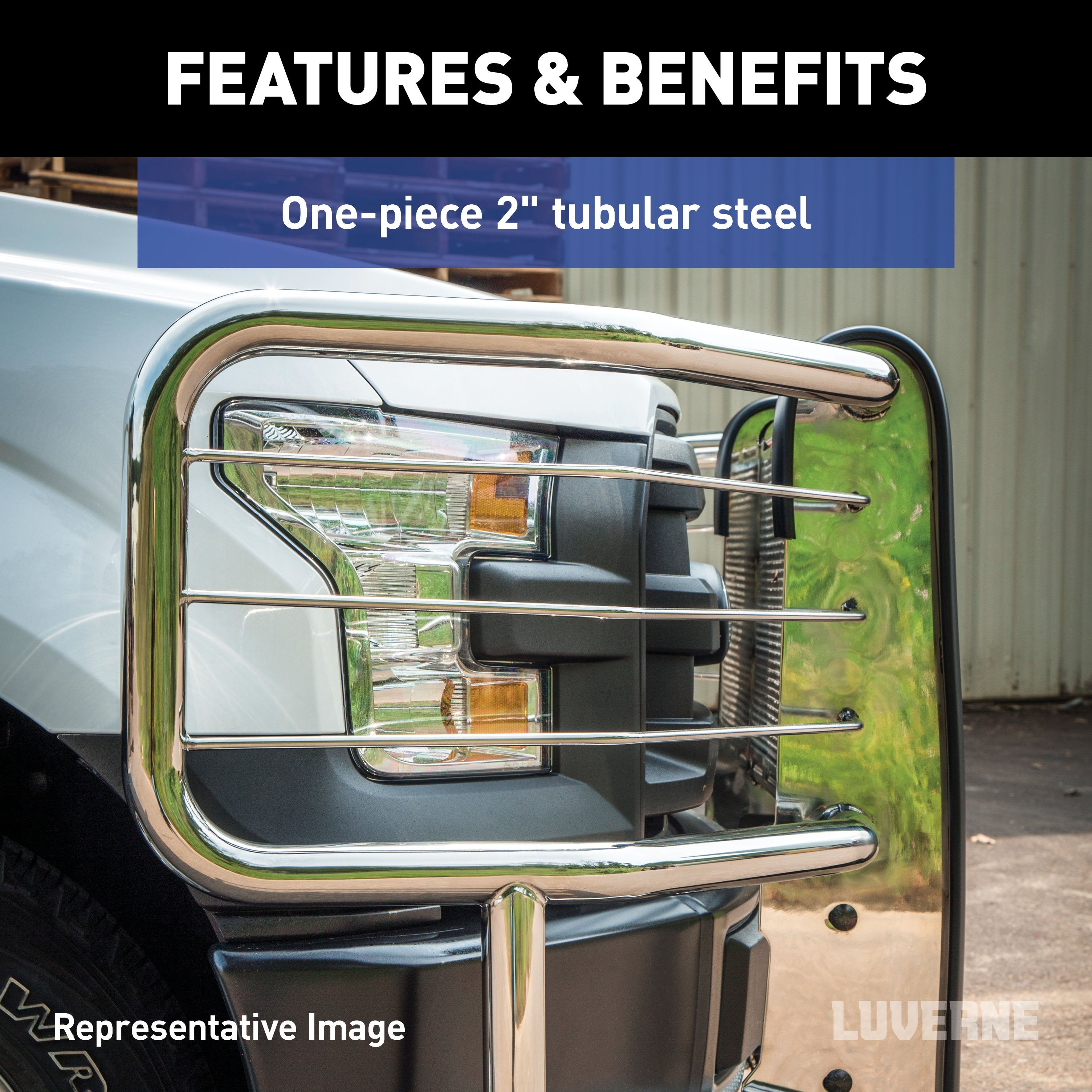 LUVERNE Prowler Max Polished Stainless Grille Guard, 2011-2016 Ford F-250/F-350/F-450 Super Duty