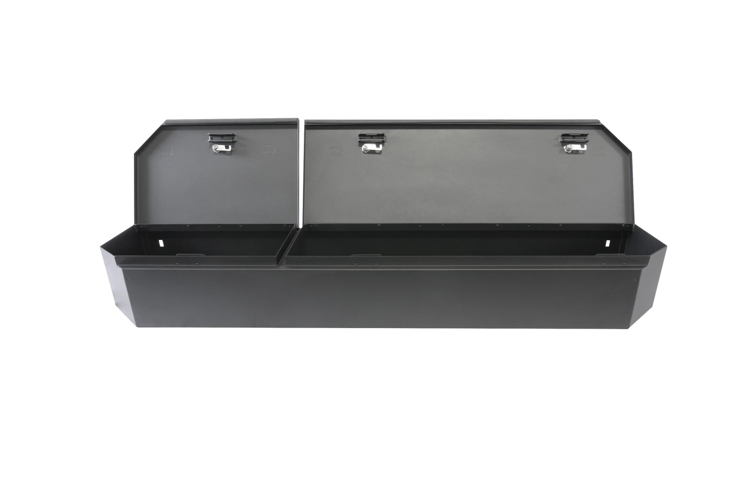 Rear Underseat Lockbox 15-22 F-150 17-22 F-250/350/450 Super Duty w/ Crew Cab w/o Floor Mounted Subwoofer Full Length Black Tuffy Security Products