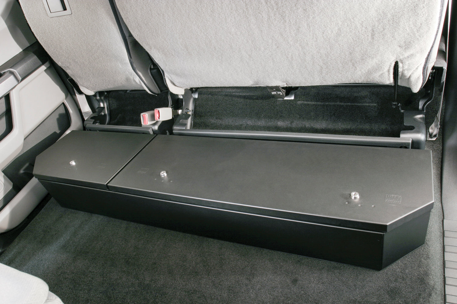 Rear Underseat Lockbox 15-22 F-150 17-22 F-250/350/450 Super Duty w/ Crew Cab w/o Floor Mounted Subwoofer Full Length Black Tuffy Security Products
