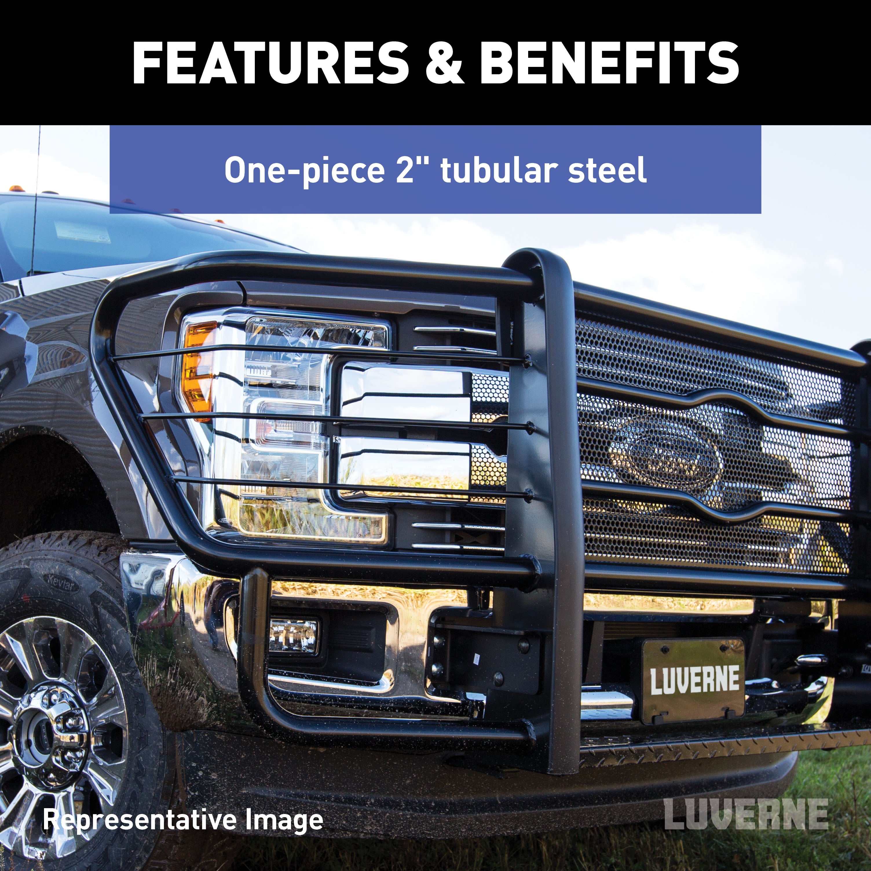 LUVERNE Prowler Max Black Steel Grille Guard, 2019-2024 Ram 1500