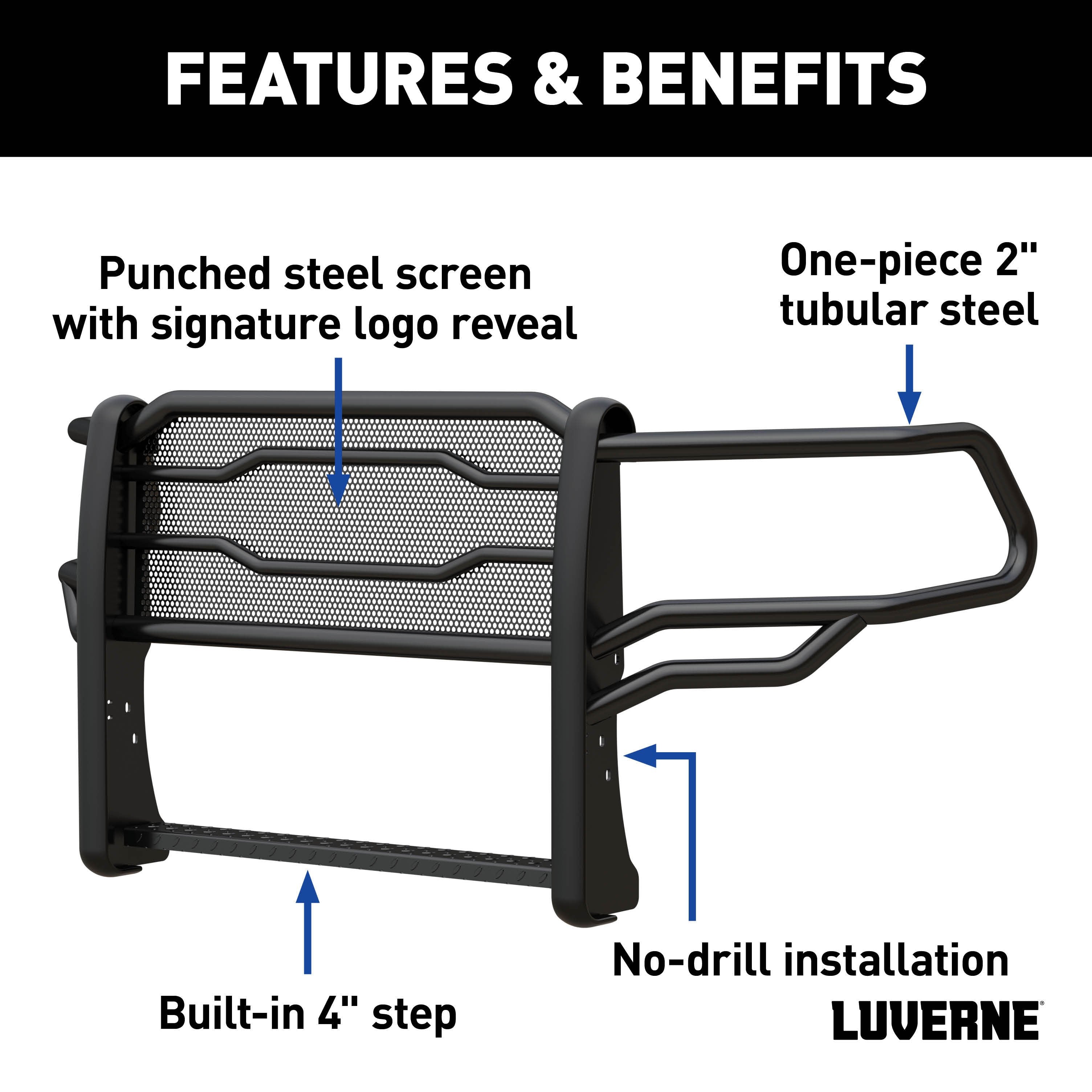 LUVERNE Prowler Max Black Steel Grille Guard, 2019-2024 Ram 2500/3500