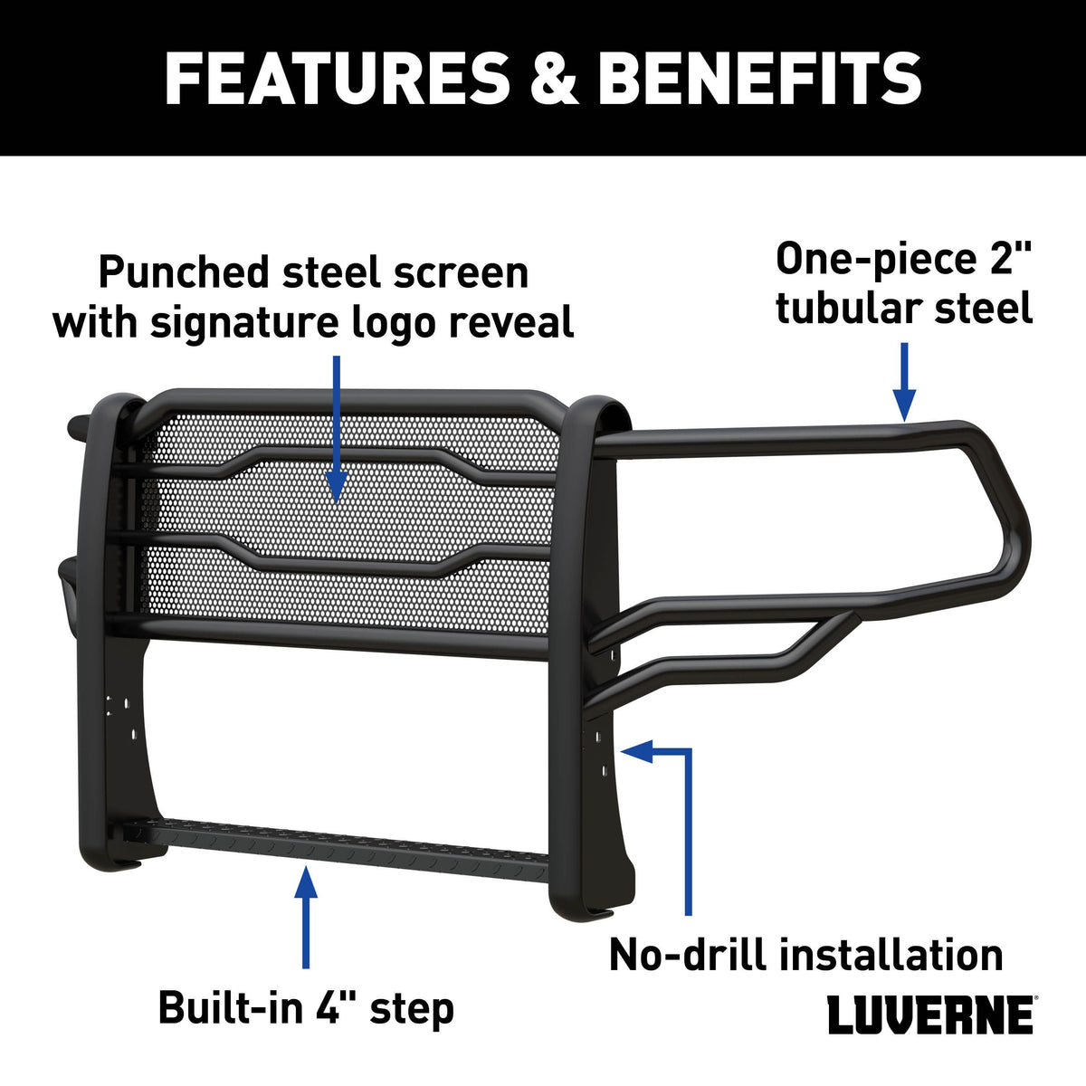 LUVERNE Prowler Max Black Steel Grille Guard, 2019-2024 Ram 2500/3500