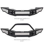 Rockline Front Full Width Bumper Textured Black 2007-2025 Jeep Wrangler JK/JL 2020-2025 Jeep Gladiator Go Rhino