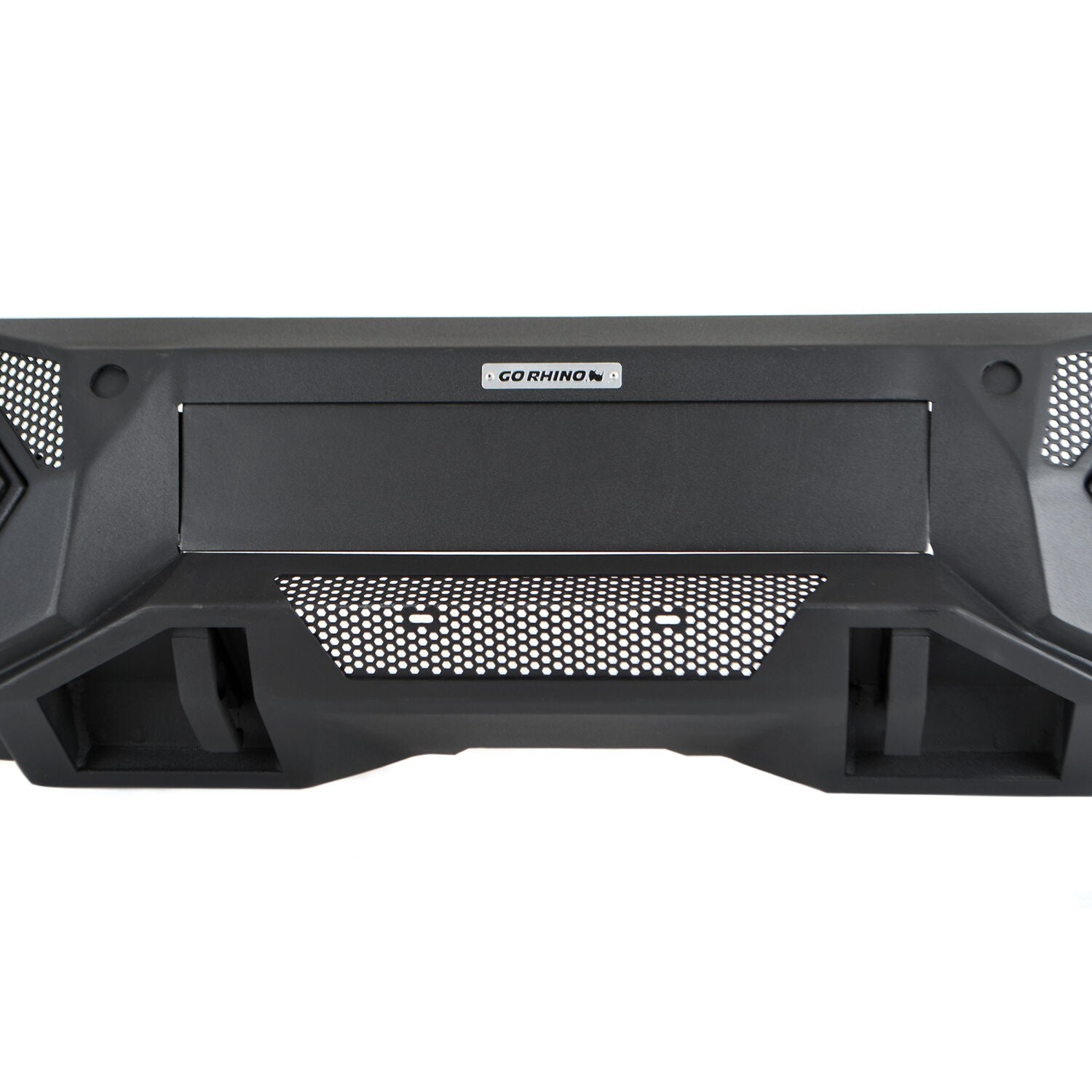Element Front Bumper with Power Actuated Hide Away Light Bar Mount Textured Black 2019-2024 Ram 1500 Go Rhino