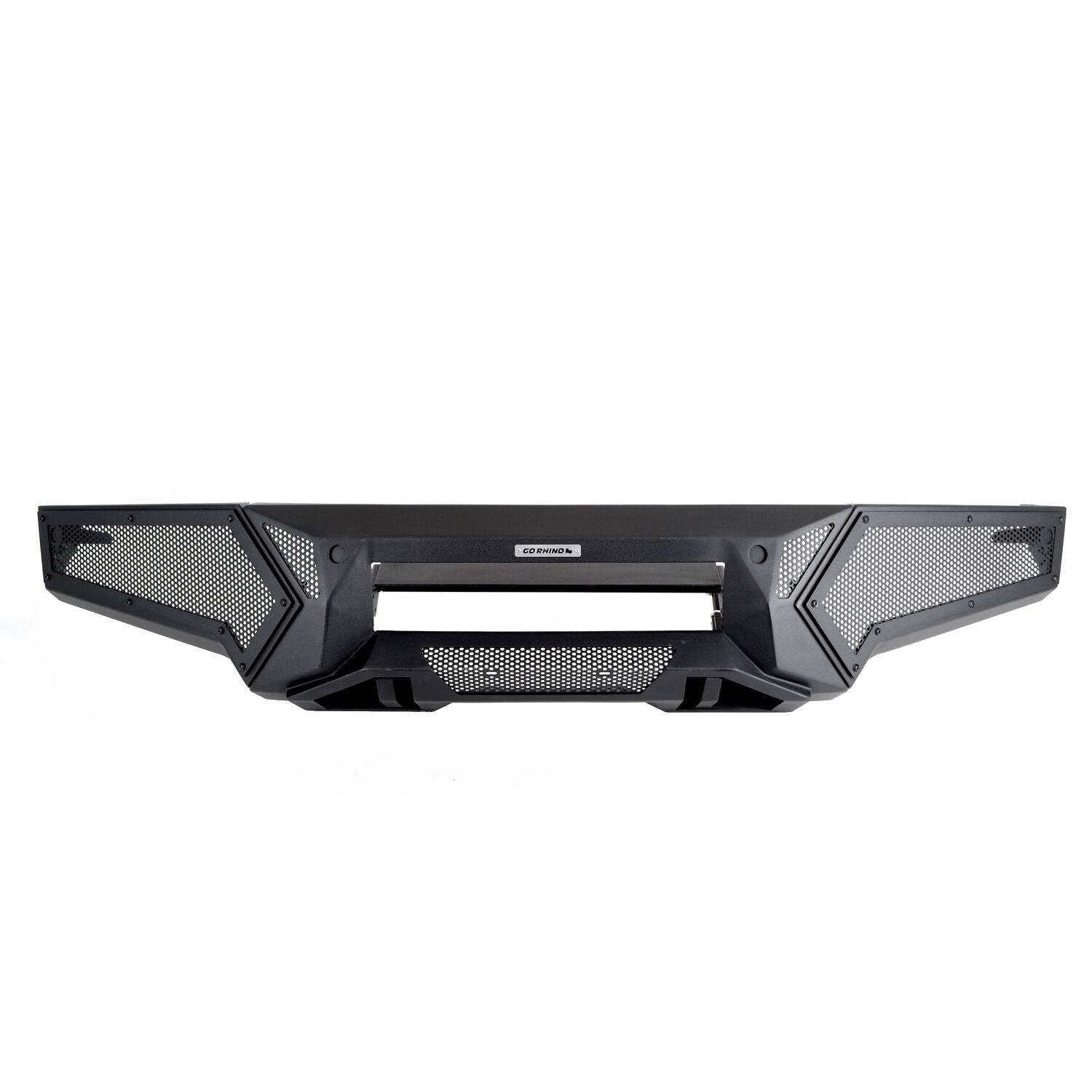 Element Front Bumper with Power Actuated Hide Away Light Bar Mount Textured Black 2019-2024 Ram 1500 Go Rhino